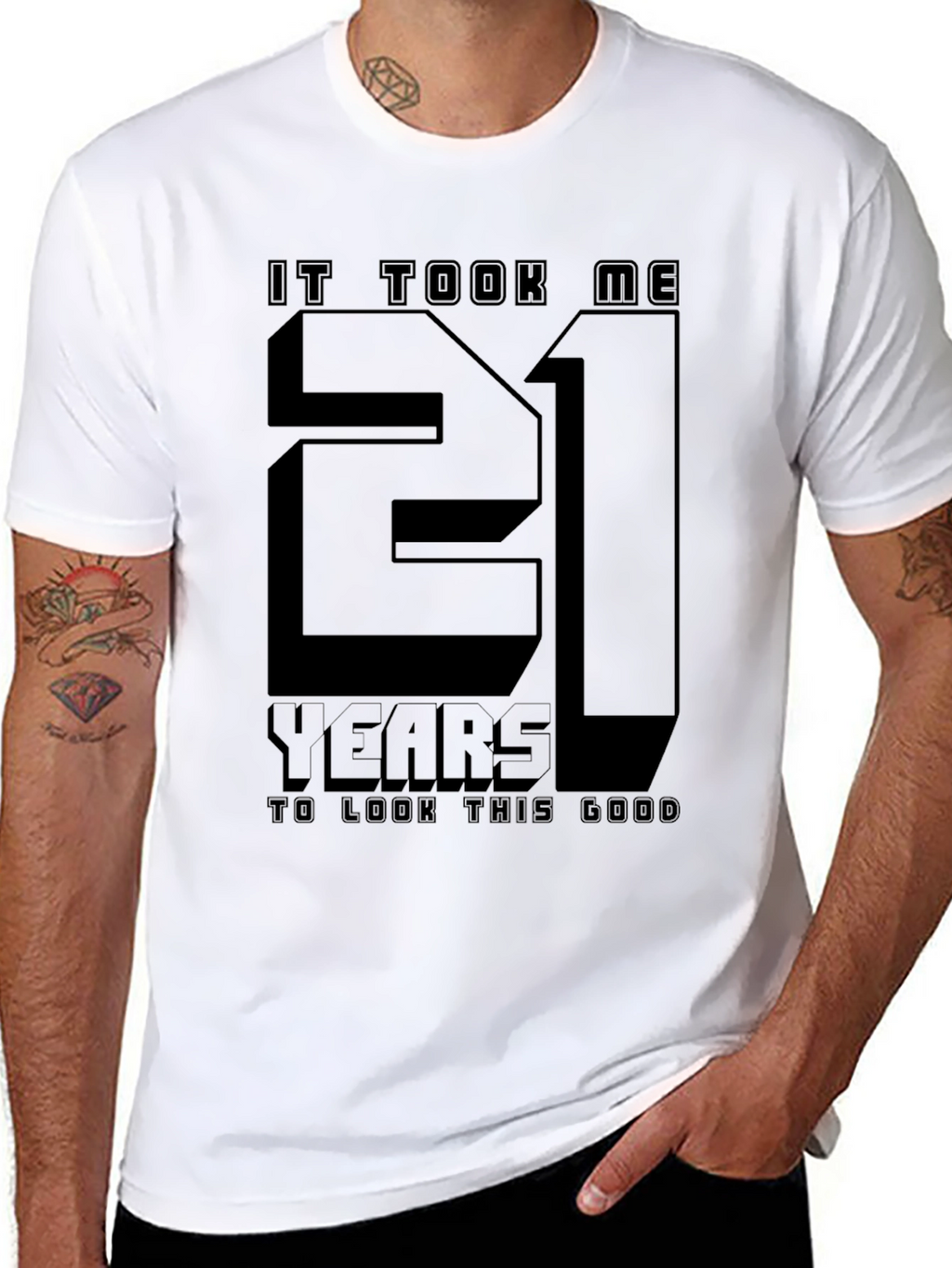21st Birthday Black Graphic T-Shirt