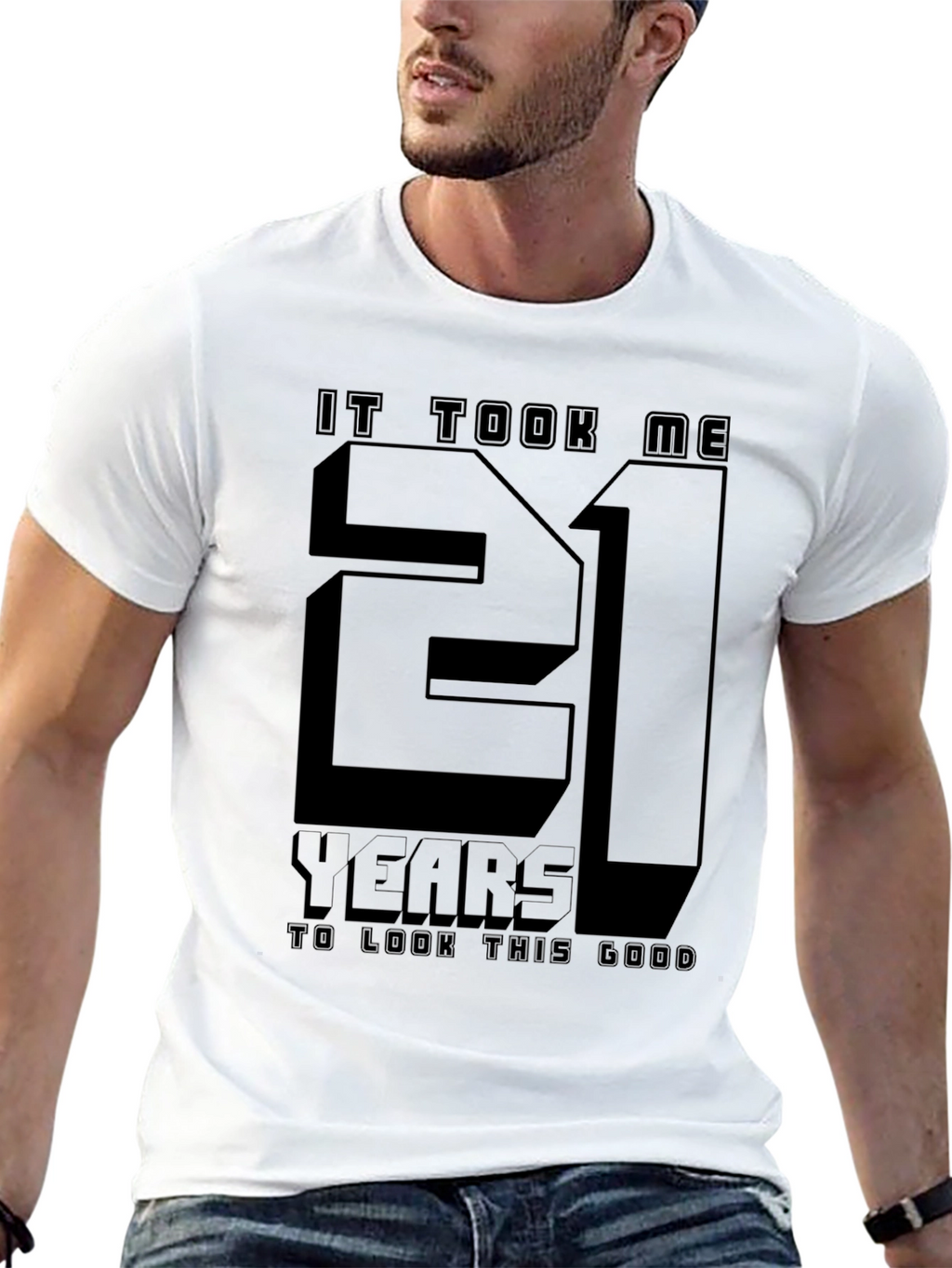 21st Birthday Black Graphic T-Shirt
