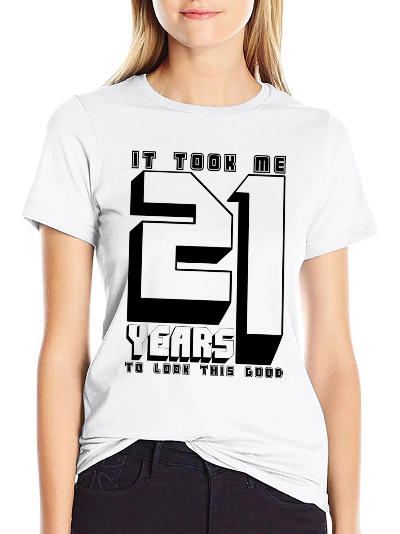 21st Birthday Black Graphic T-Shirt