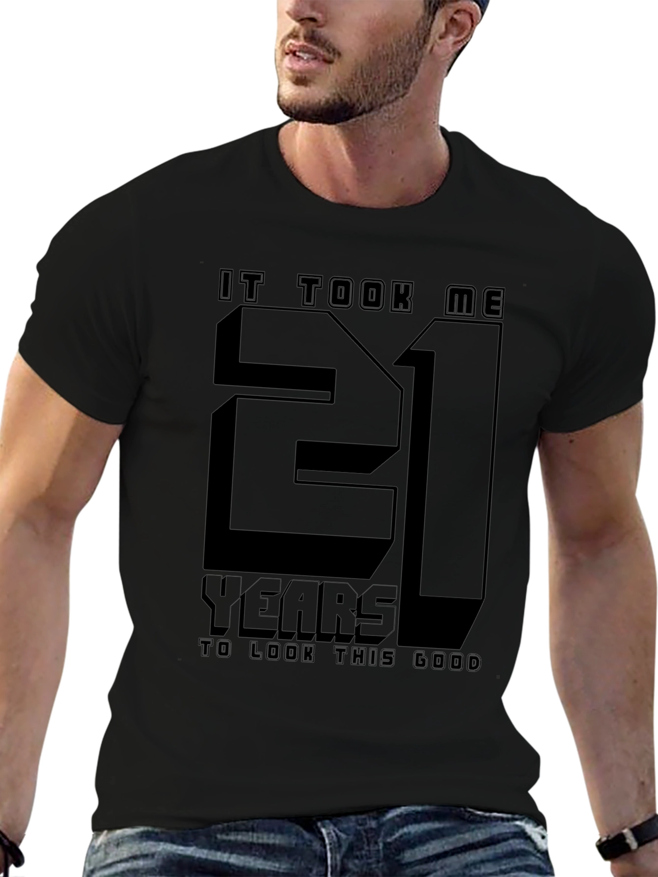 21st Birthday Black Graphic T-Shirt
