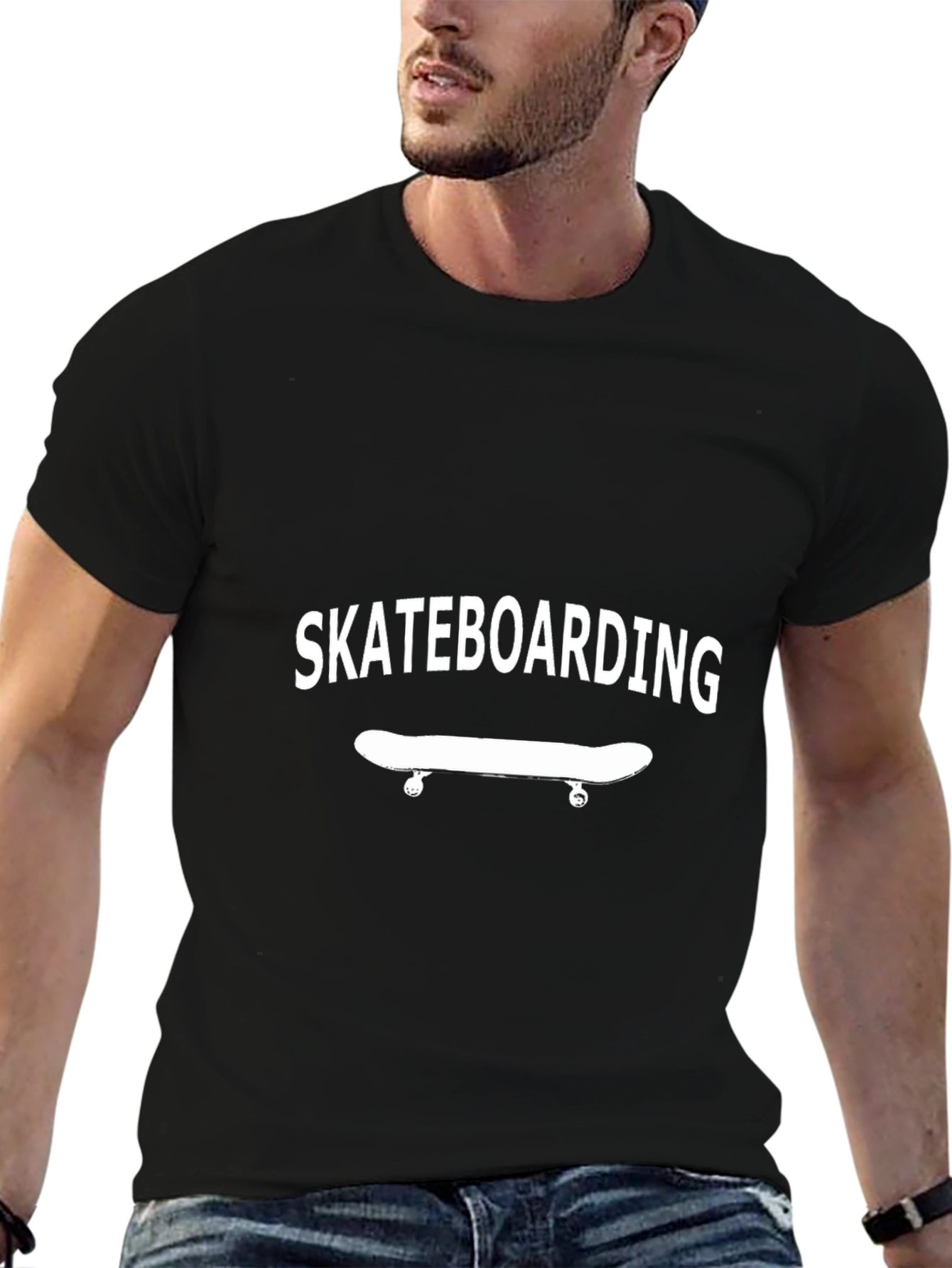 Skateboarding T-Shirt - Black Graphic Tee