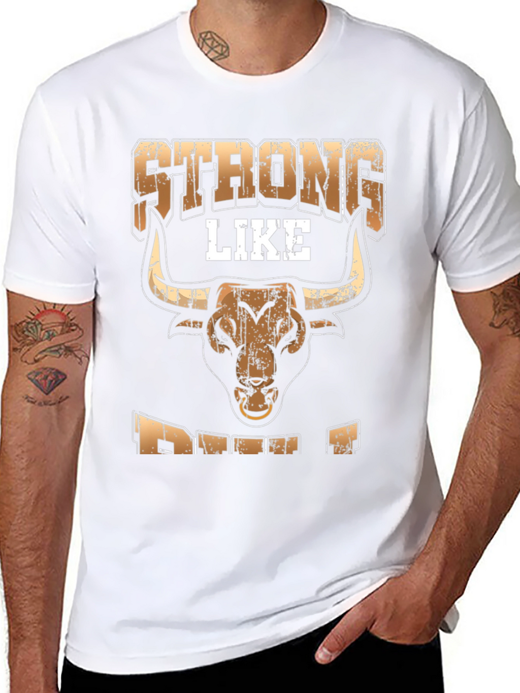 Strong Like Bull T-Shirt - Mens Black Tee