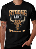 Strong Like Bull T-Shirt - Mens Black Tee