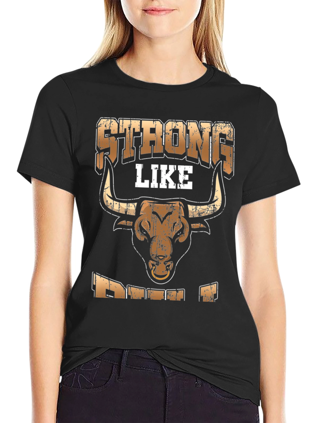 Strong Like Bull T-Shirt - Mens Black Tee