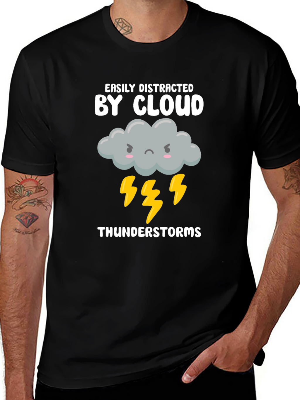 Easily Distracted By Cloud Thunderstorms Graphic T-Shirt