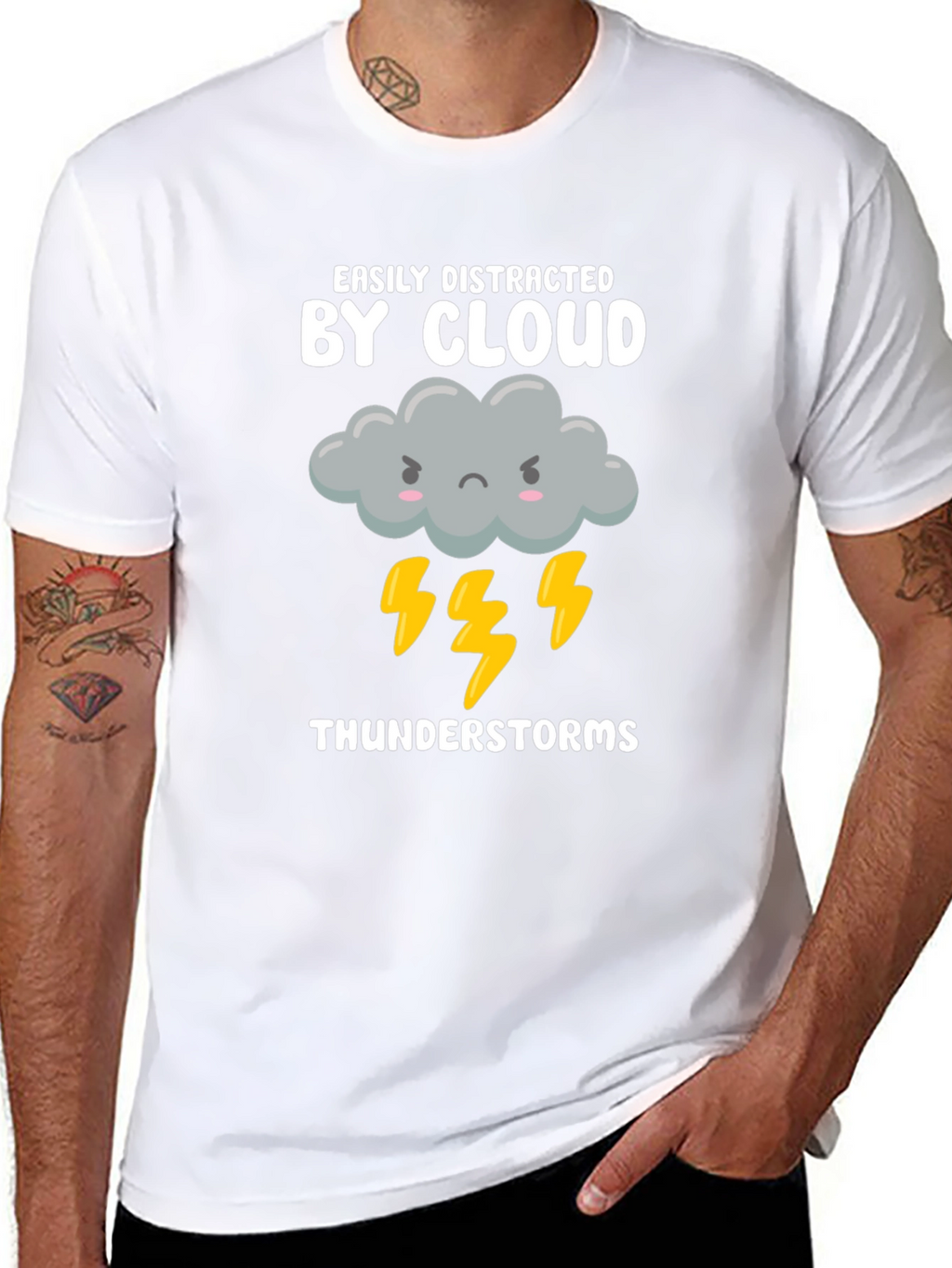 Easily Distracted By Cloud Thunderstorms Graphic T-Shirt