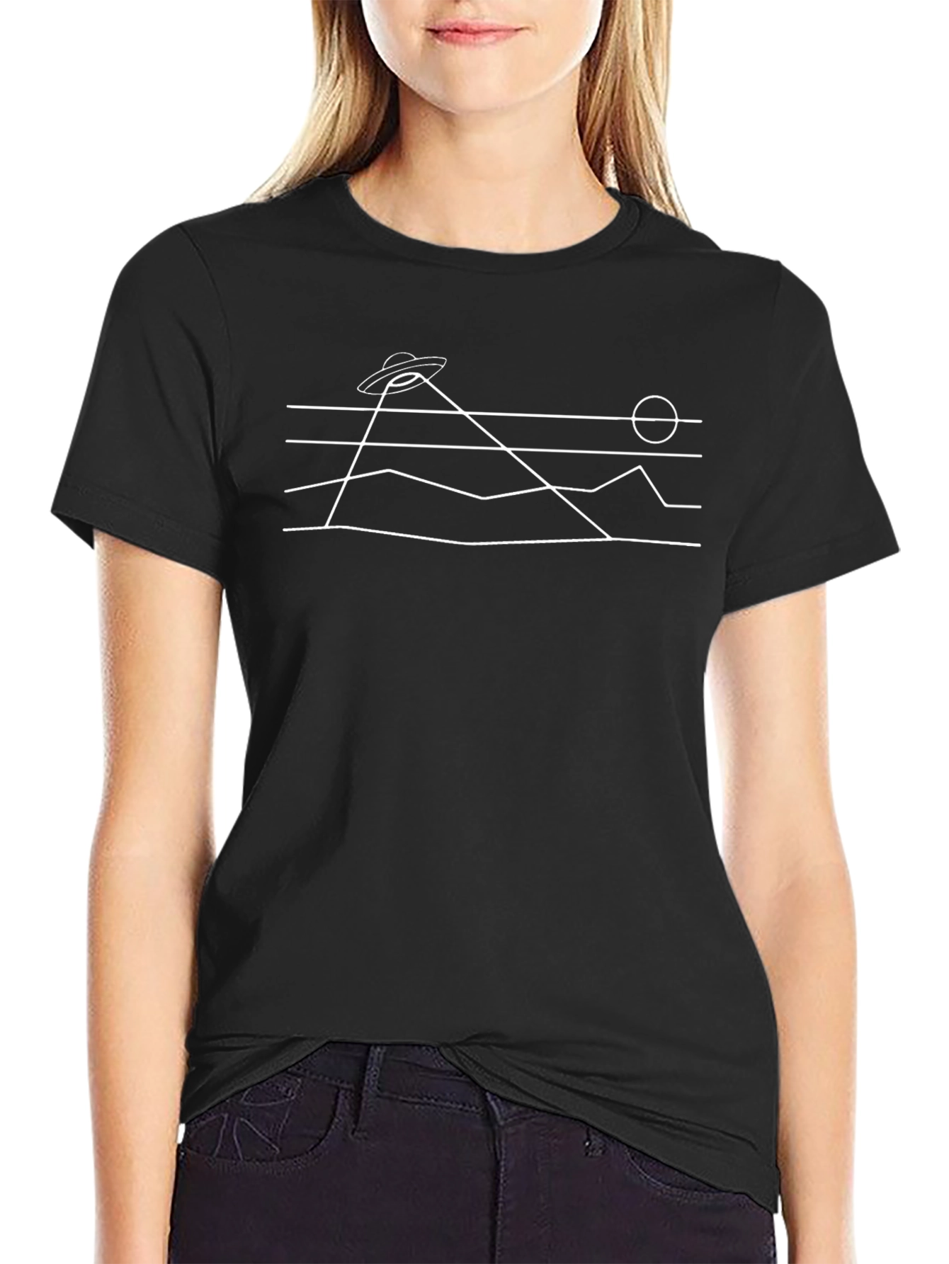 UFO Abduction Black Graphic Tee