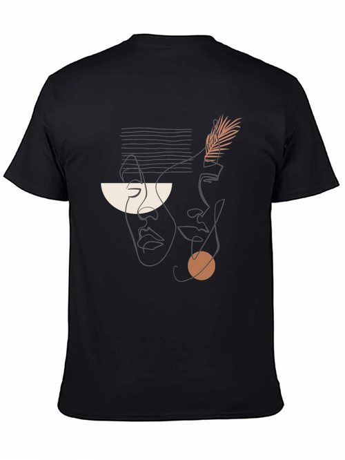 Abstract Faces Graphic Tee - Modern Art Shirt