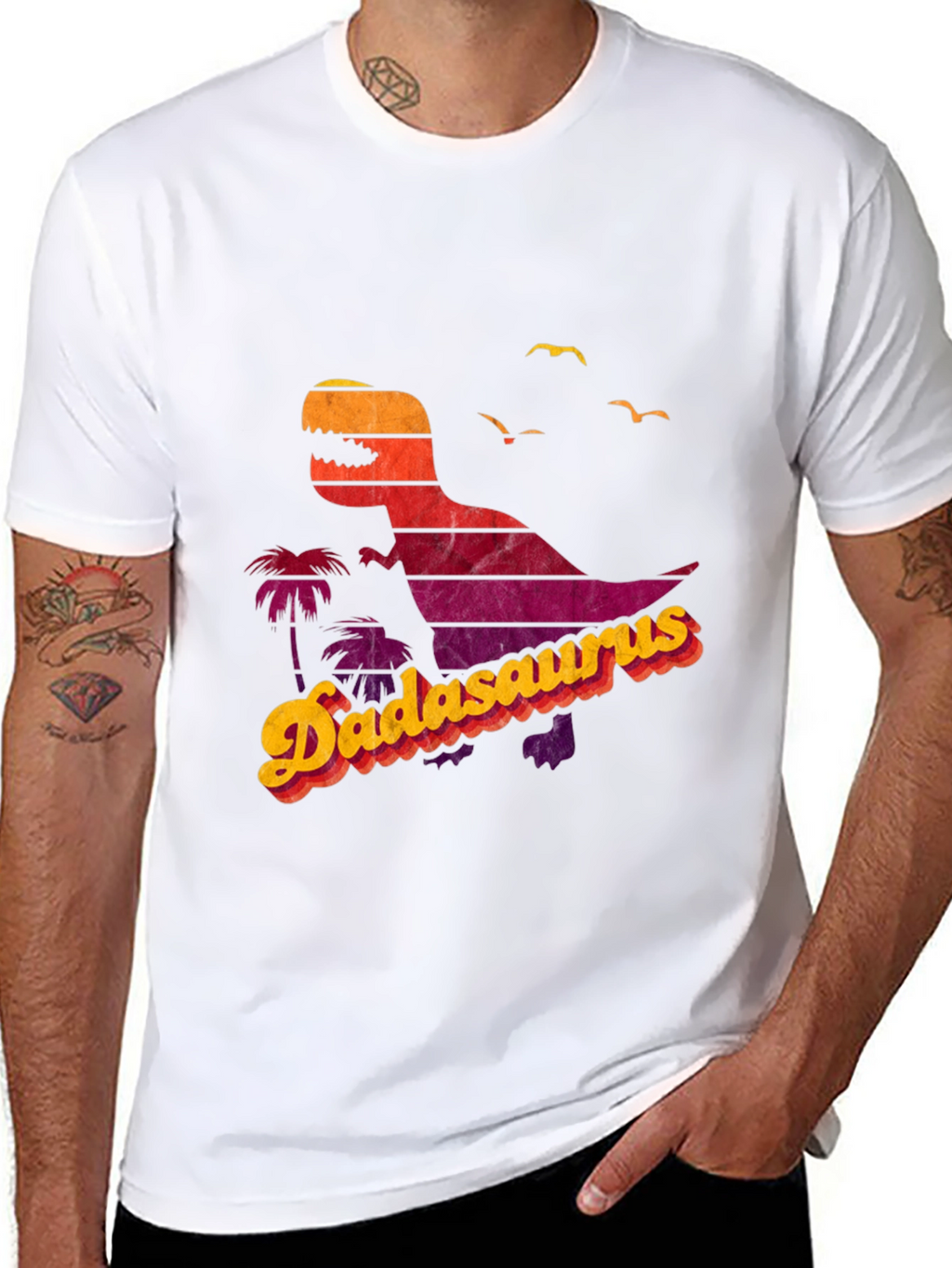 Dadasaurus T-Shirt - Retro Dad Dinosaur Tee