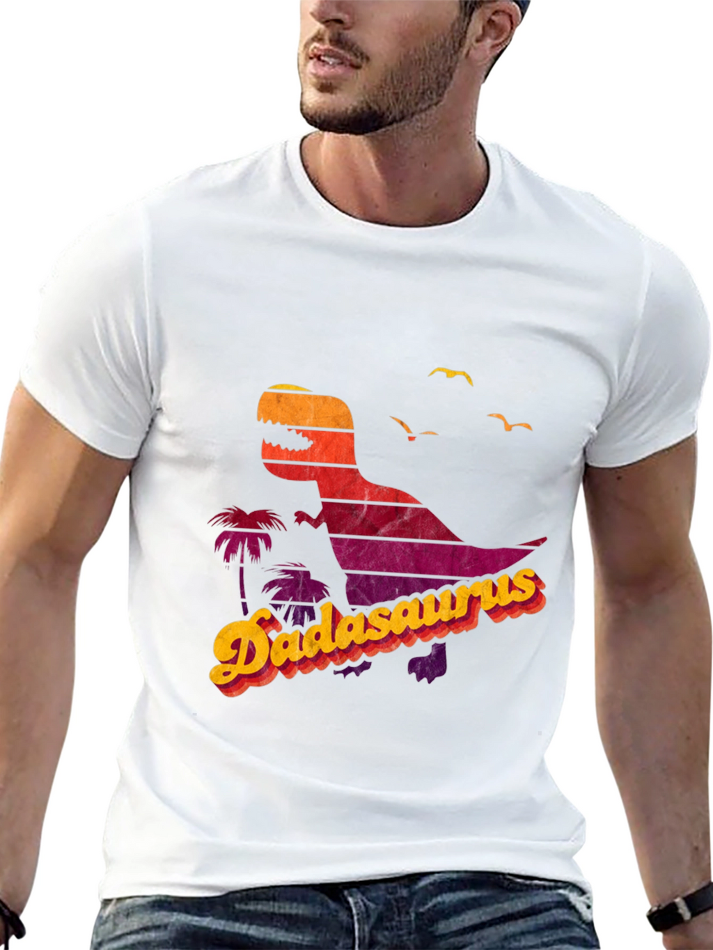 Dadasaurus T-Shirt - Retro Dad Dinosaur Tee