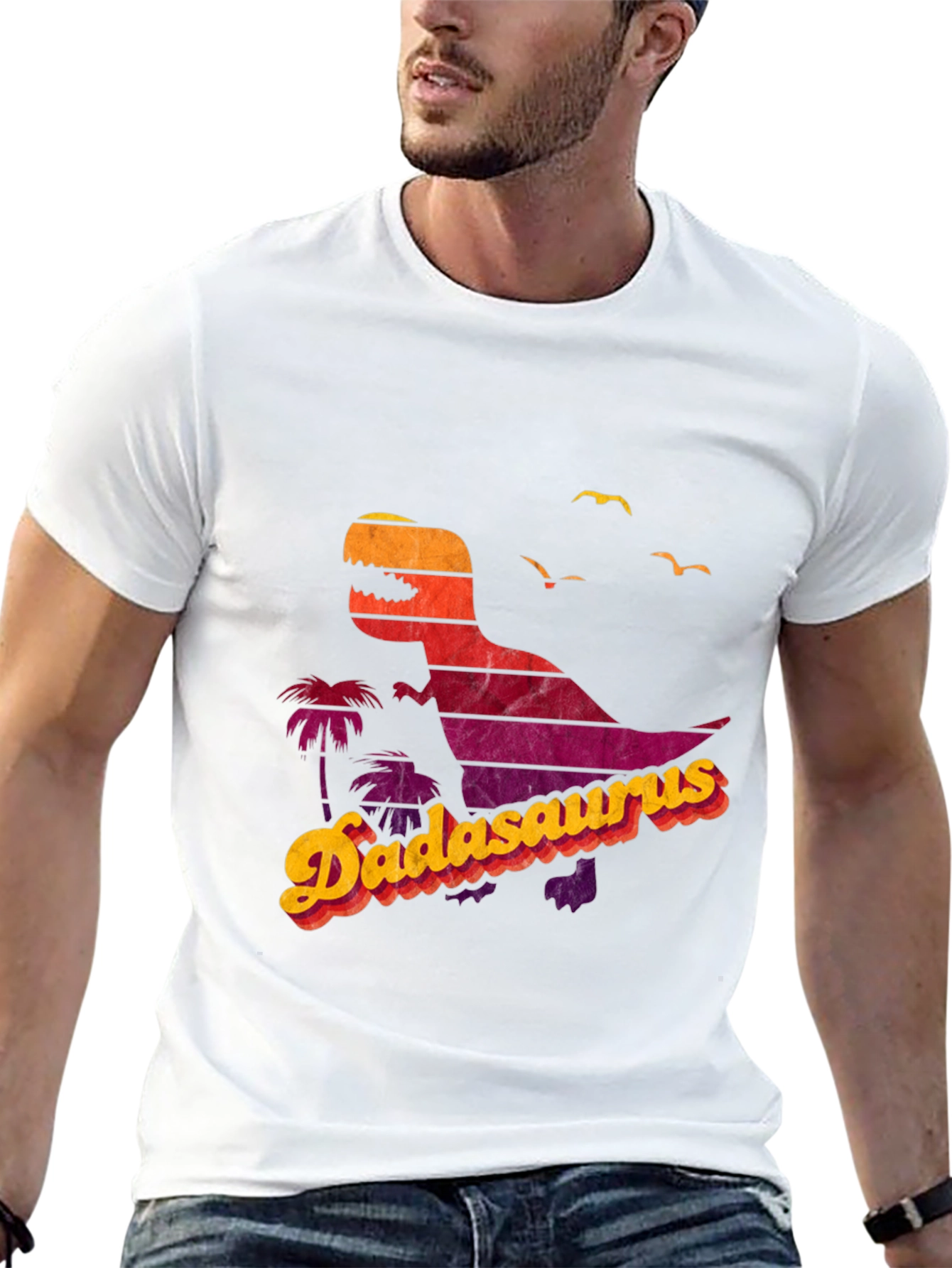 Dadasaurus T-Shirt - Retro Dad Dinosaur Tee