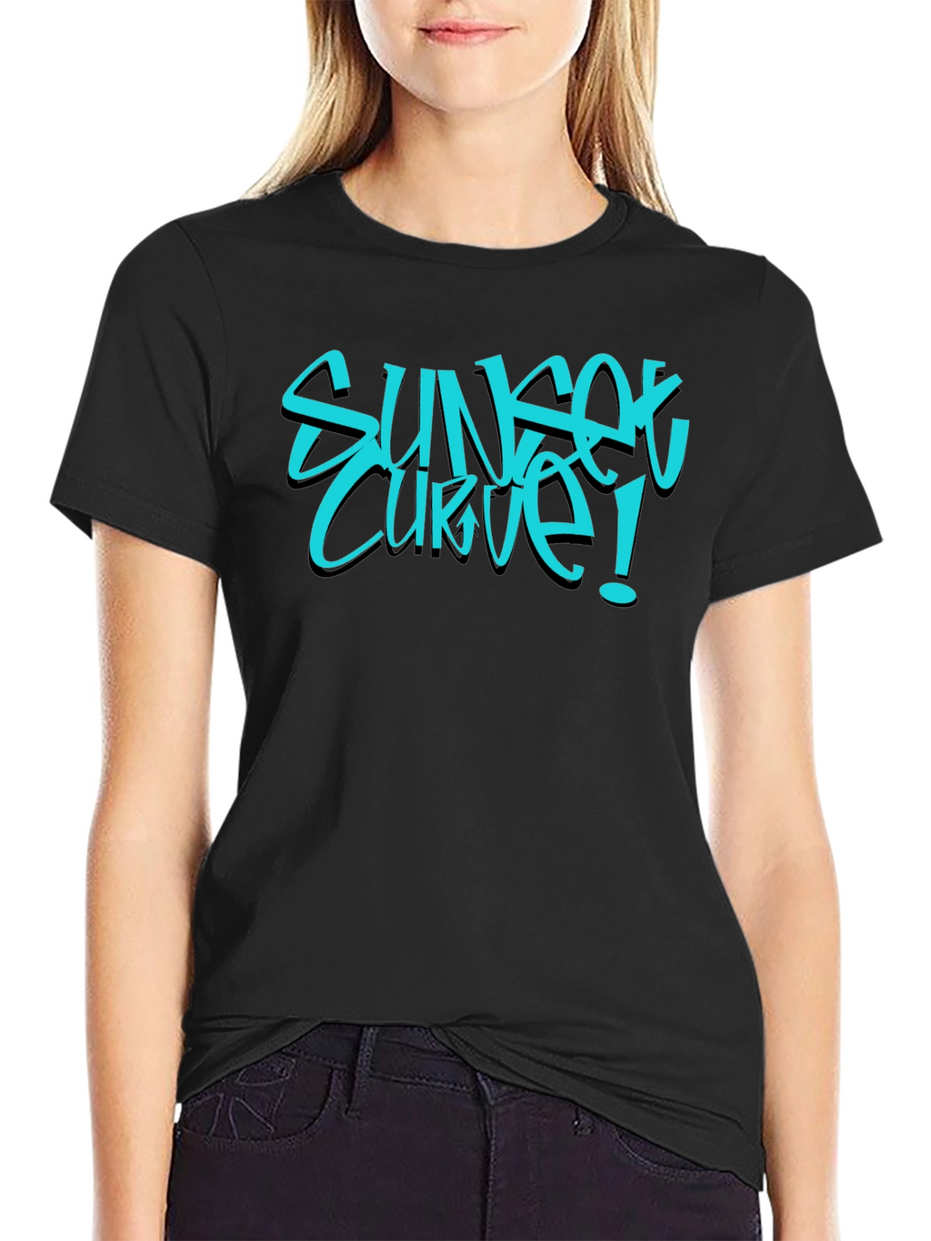 Sunset Curve Graphic Tee - Black