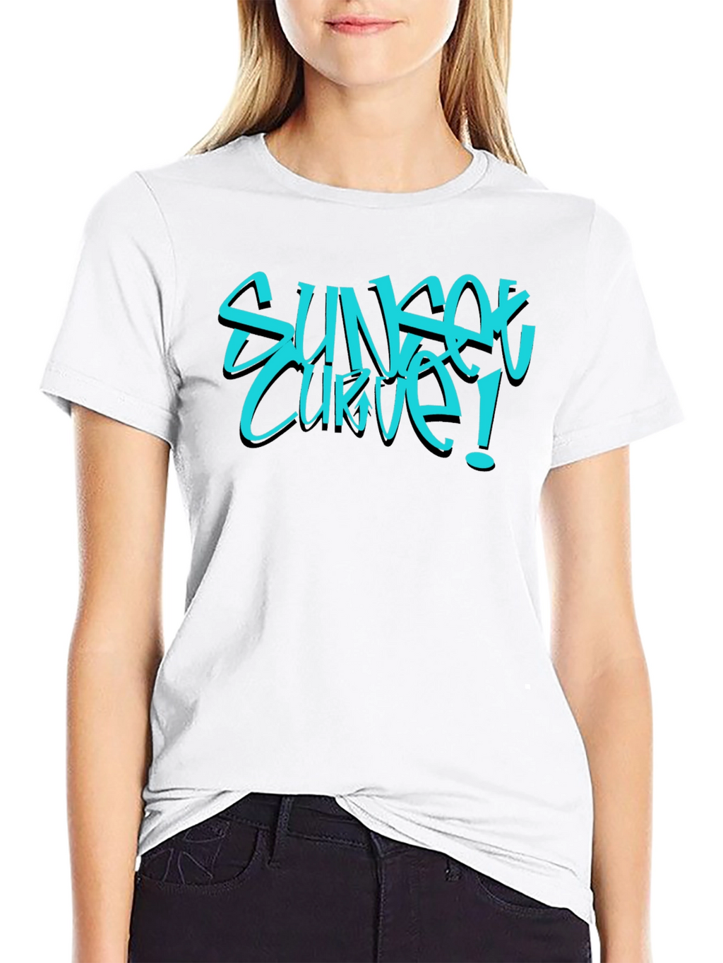Sunset Curve Graphic Tee - Black
