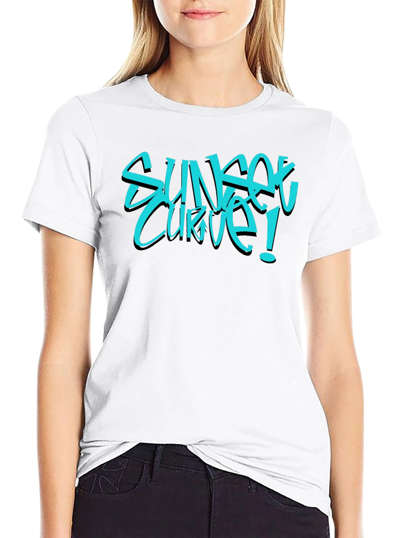 Sunset Curve Graphic Tee - Black