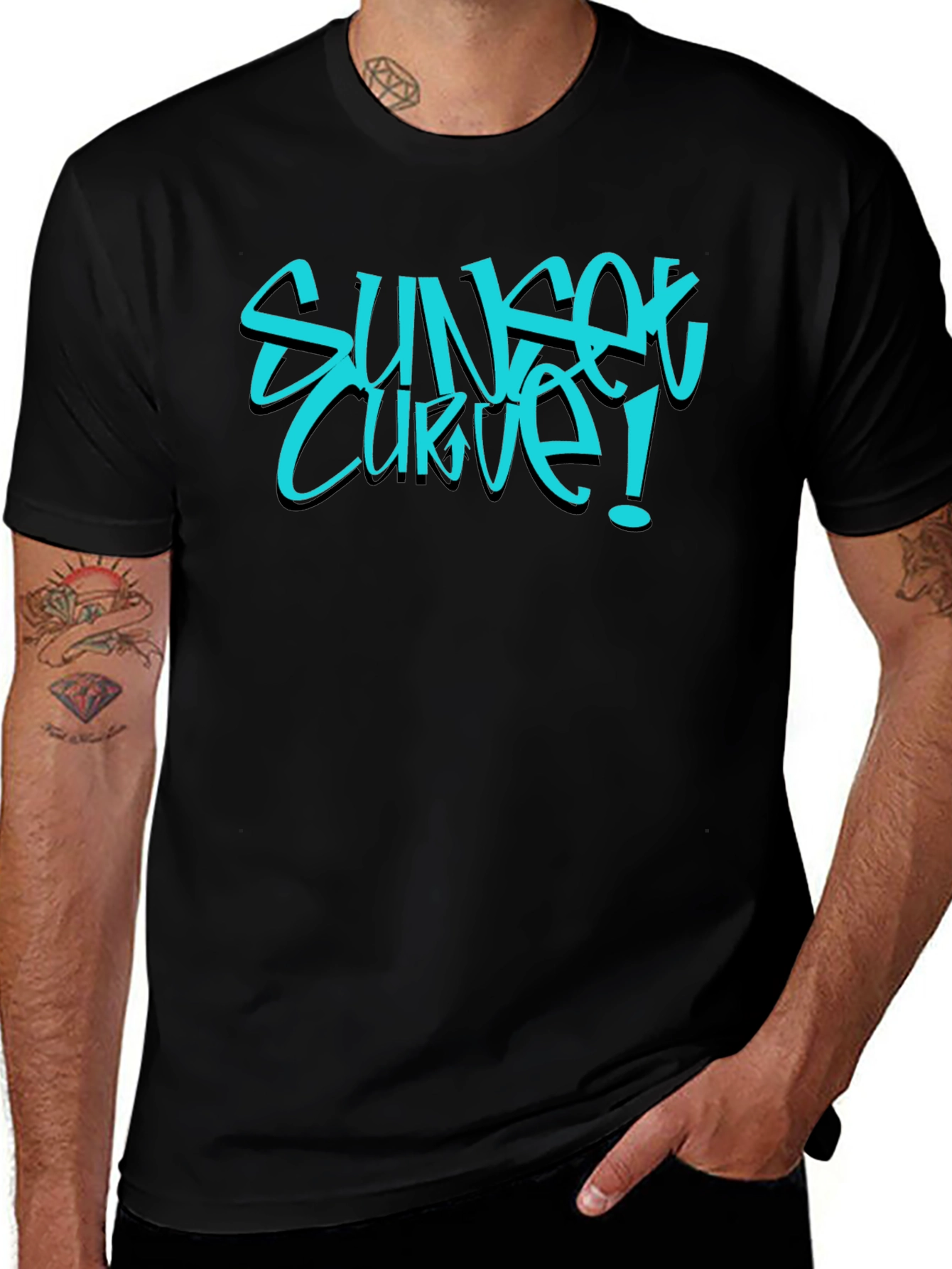 Sunset Curve Graphic Tee - Black