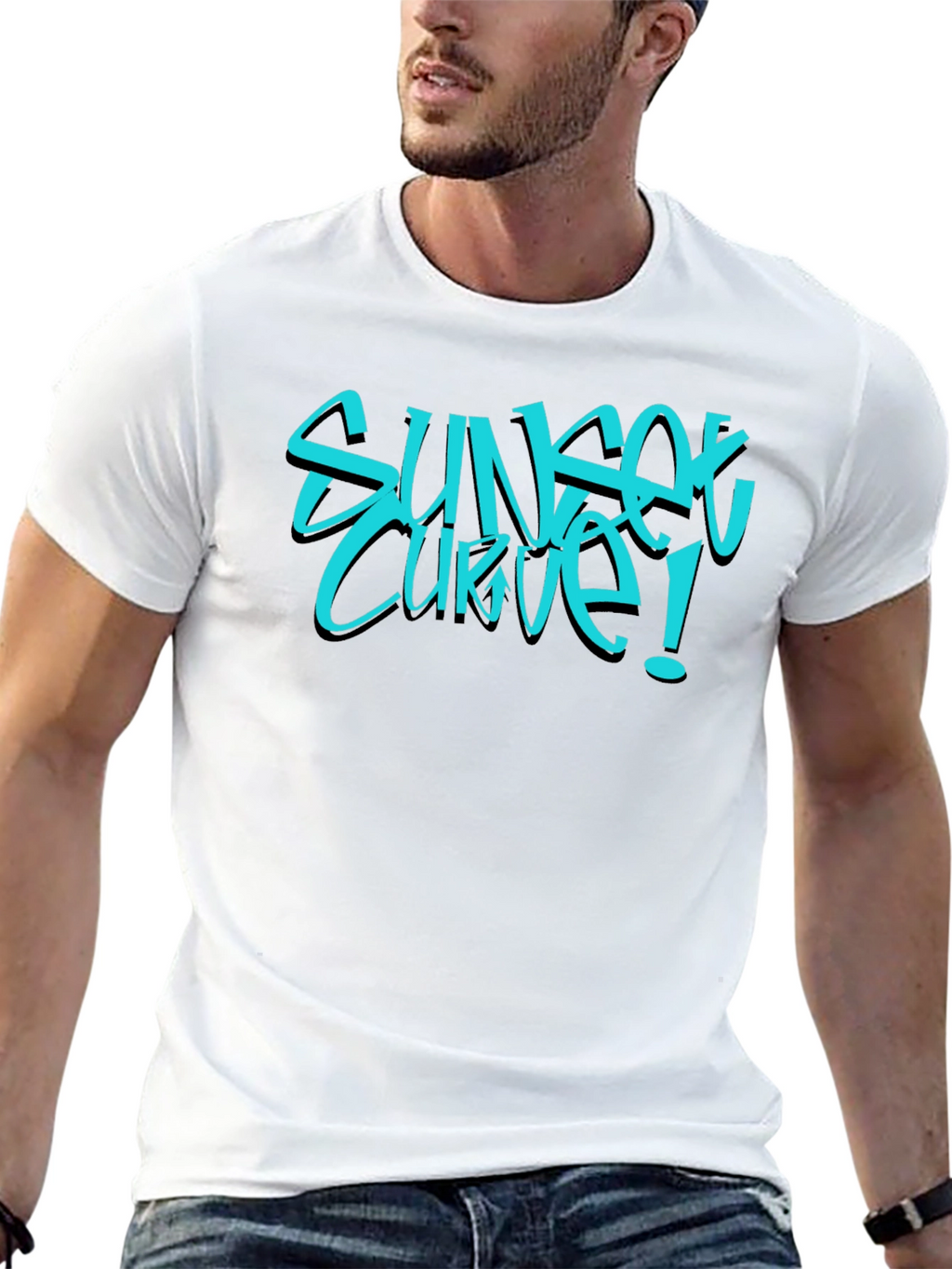 Sunset Curve Graphic Tee - Black