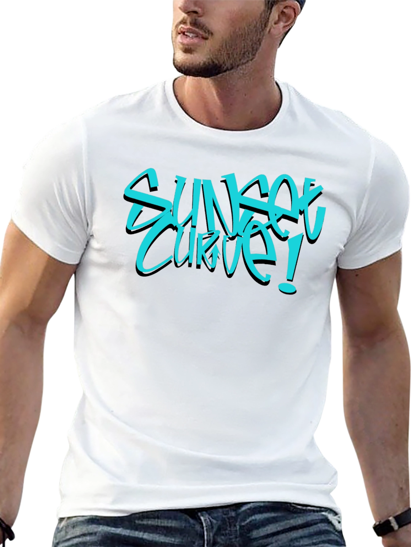 Sunset Curve Graphic Tee - Black