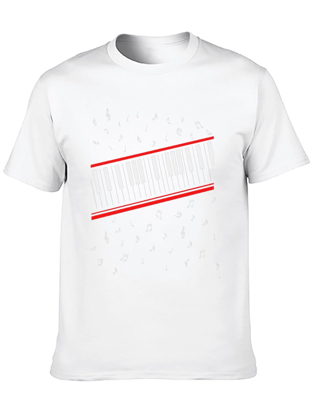 Piano Keys Music Notes Graphic Tee - Black