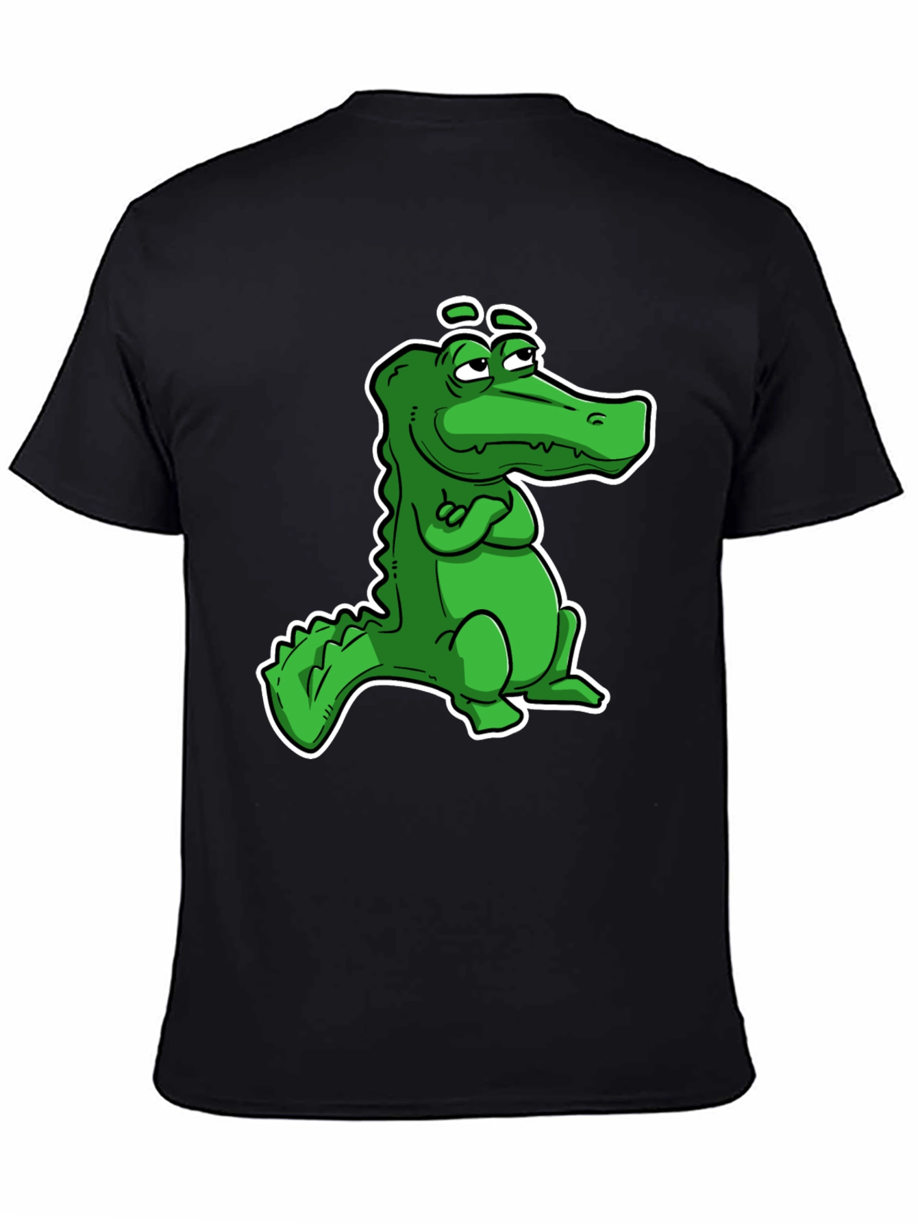 Cool Alligator Cartoon Black T-Shirt