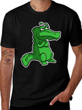 Cool Alligator Cartoon Black T-Shirt