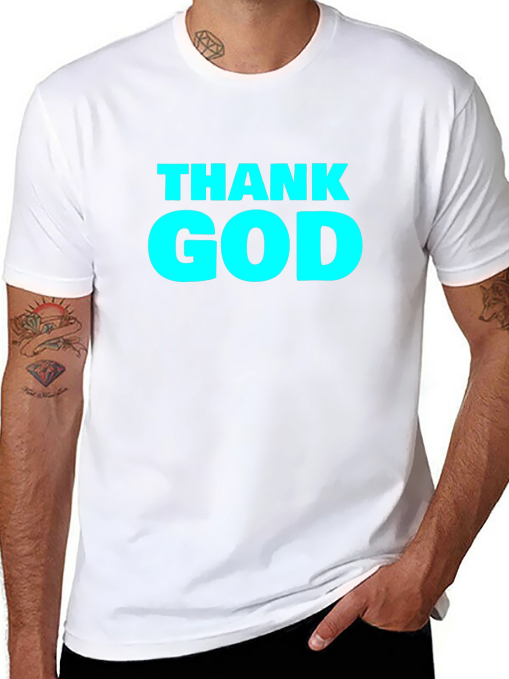 Thank God Graphic Tee - Black Cotton T-Shirt