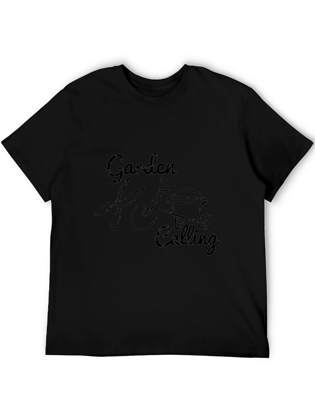 Garden Calling Mens Black Graphic T-Shirt