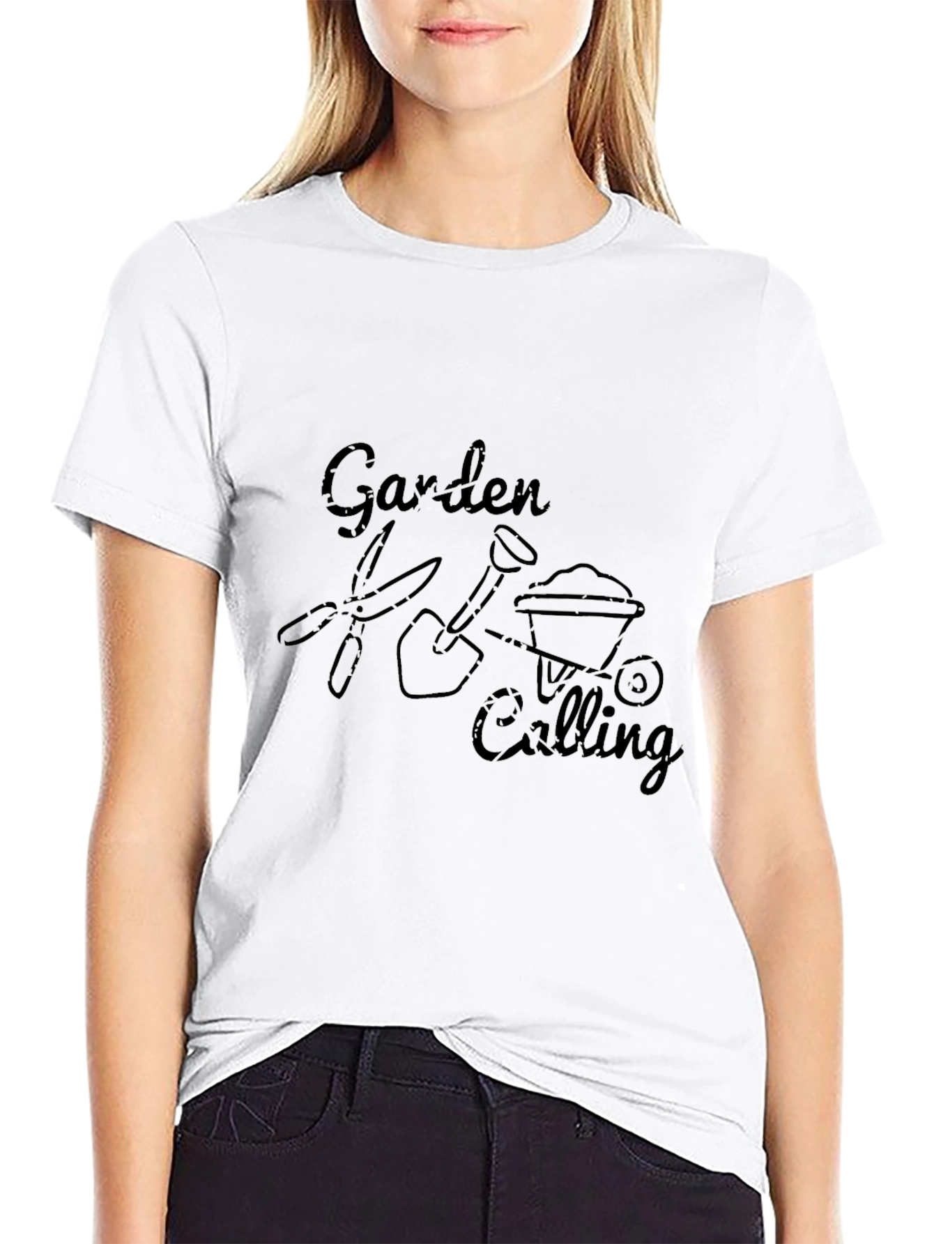 Garden Calling Mens Black Graphic T-Shirt