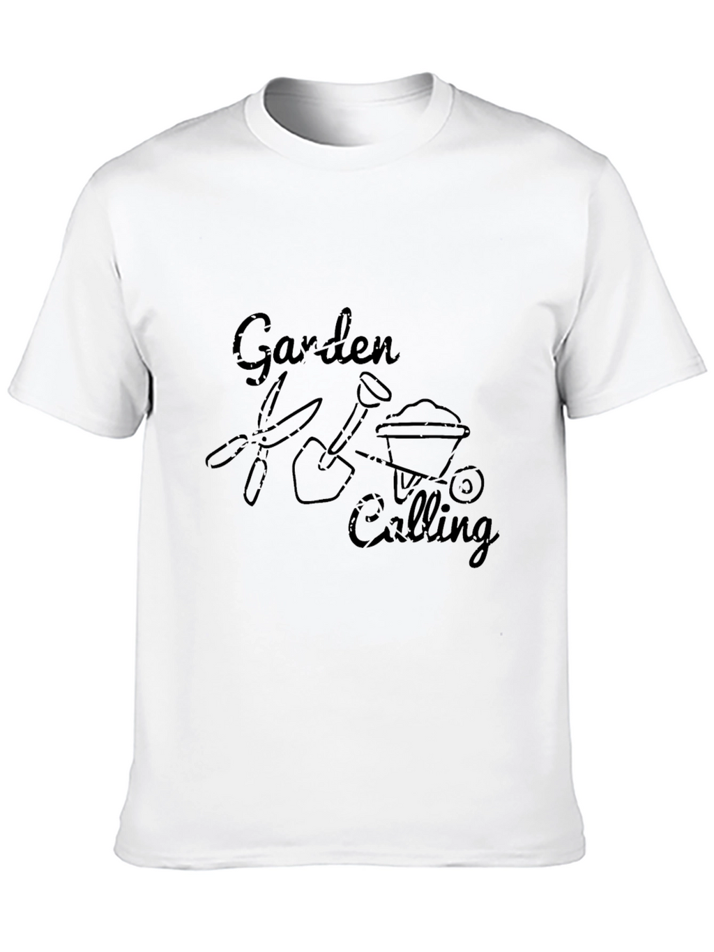 Garden Calling Mens Black Graphic T-Shirt