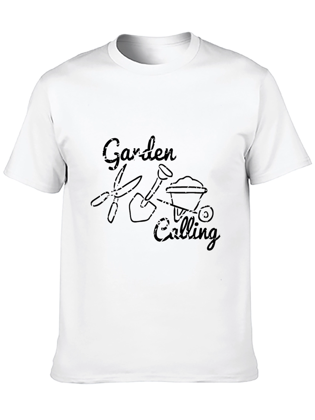 Garden Calling Mens Black Graphic T-Shirt