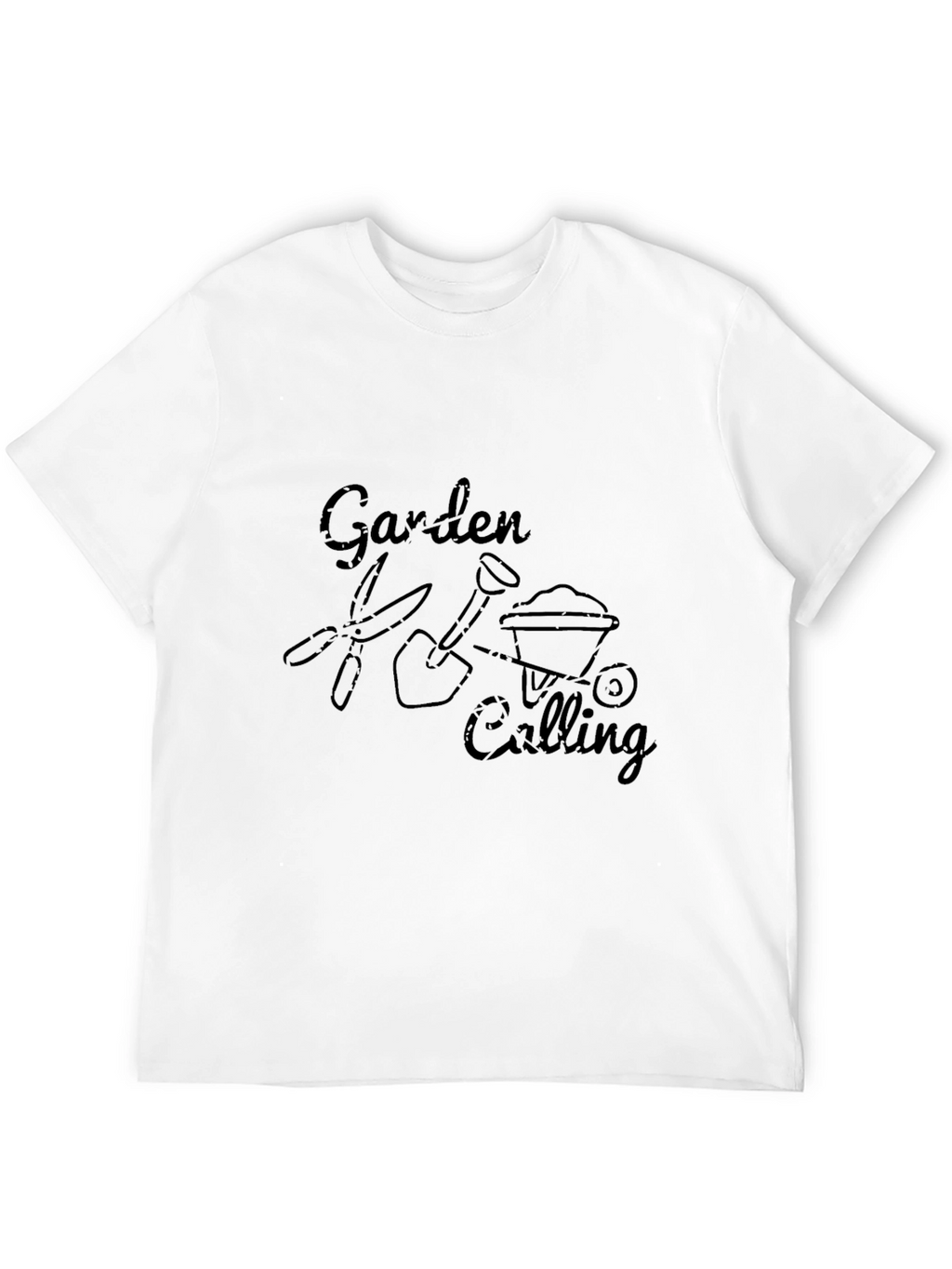 Garden Calling Mens Black Graphic T-Shirt
