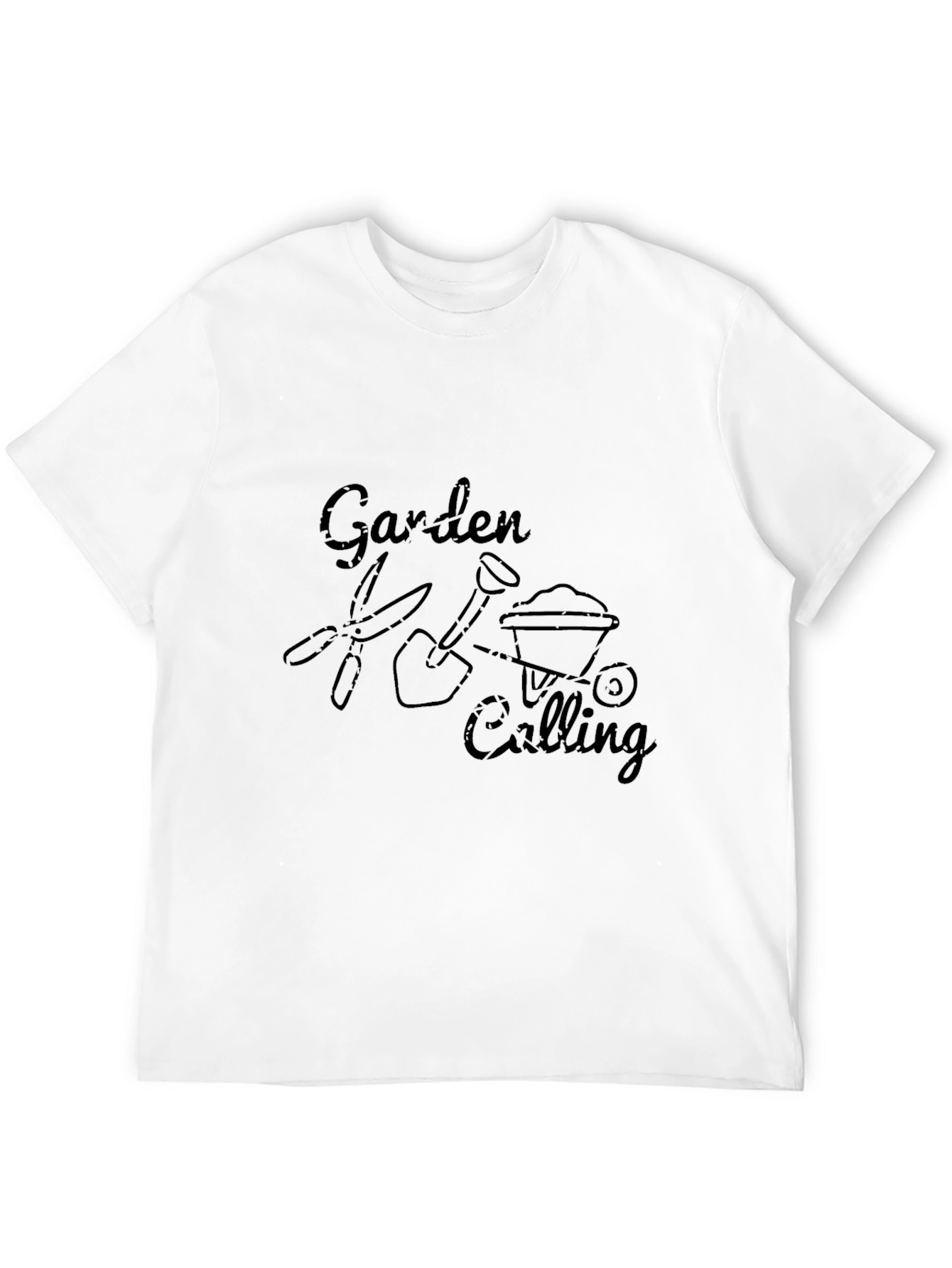 Garden Calling Mens Black Graphic T-Shirt