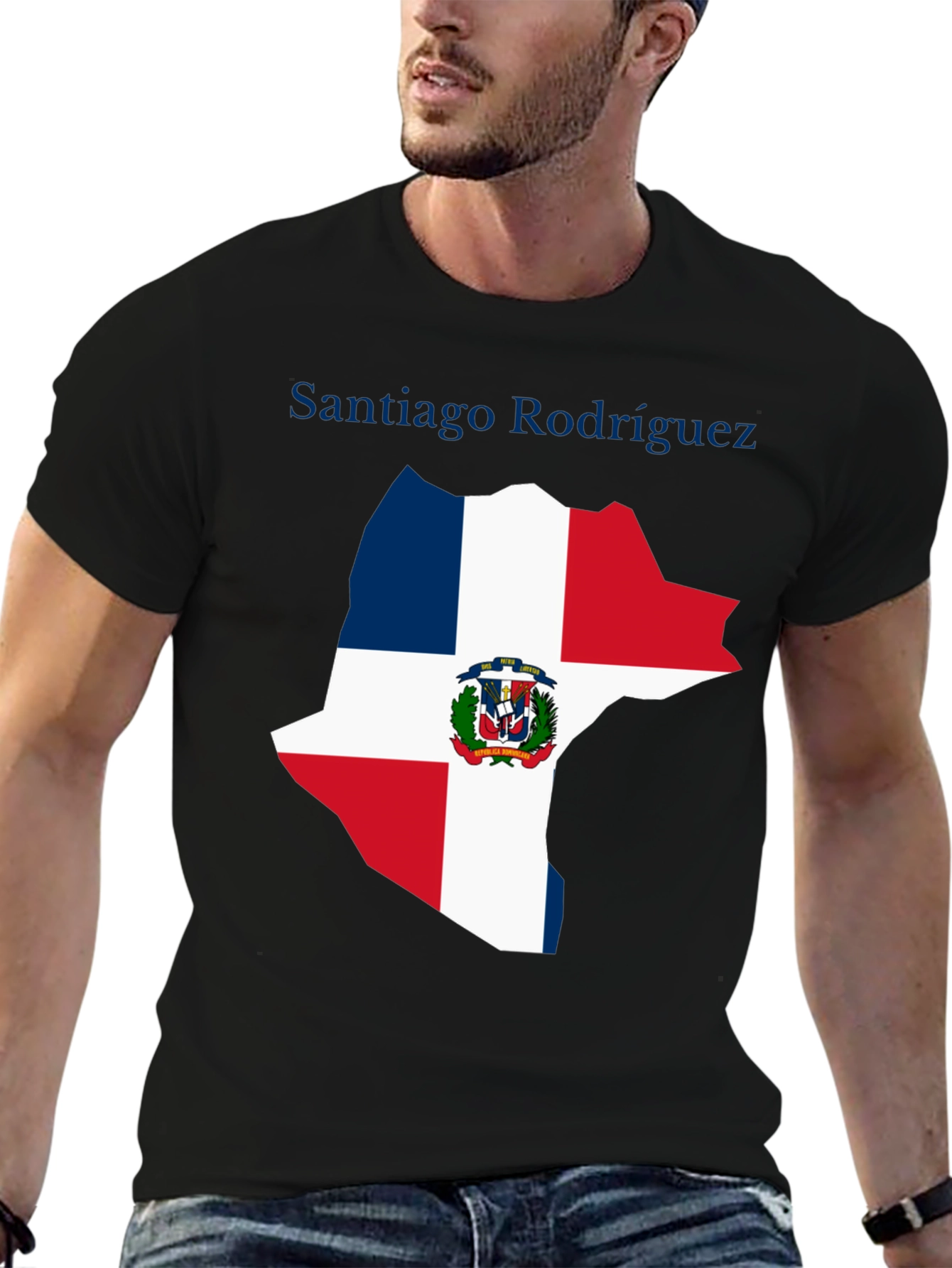 Dominican Republic Flag Map T-Shirt