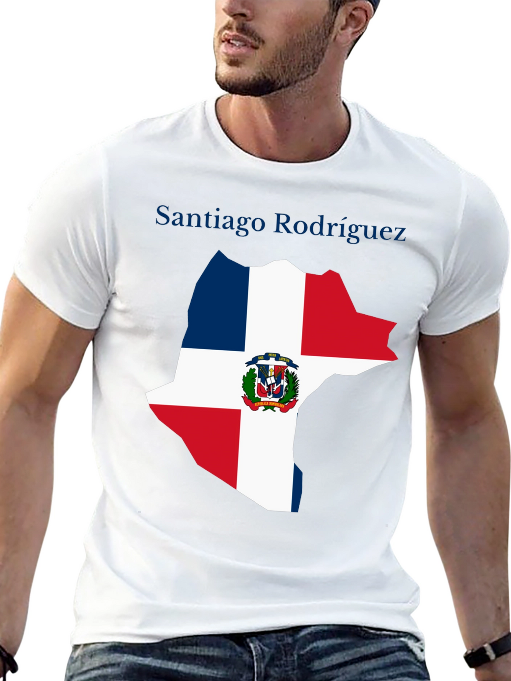 Dominican Republic Flag Map T-Shirt