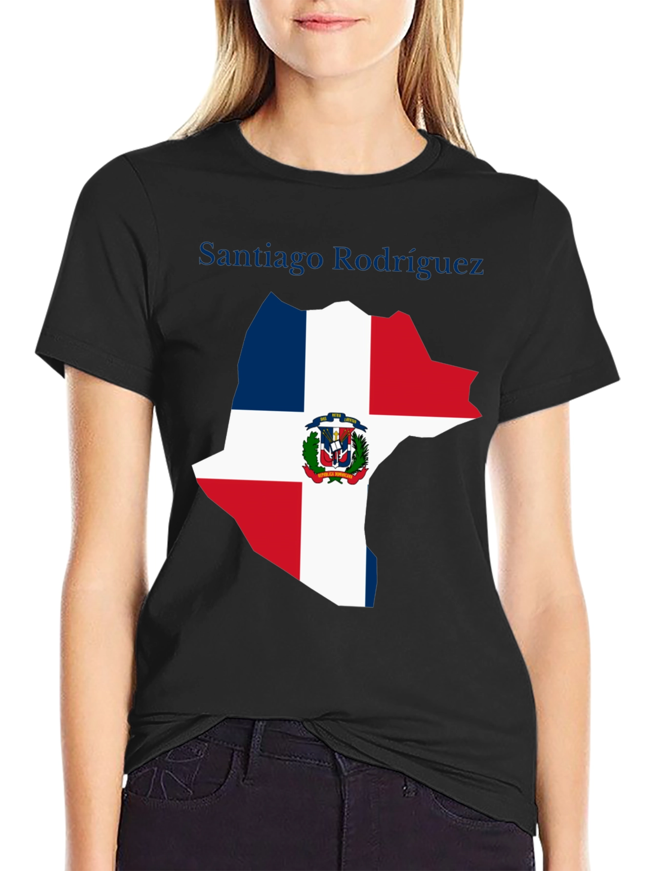 Dominican Republic Flag Map T-Shirt