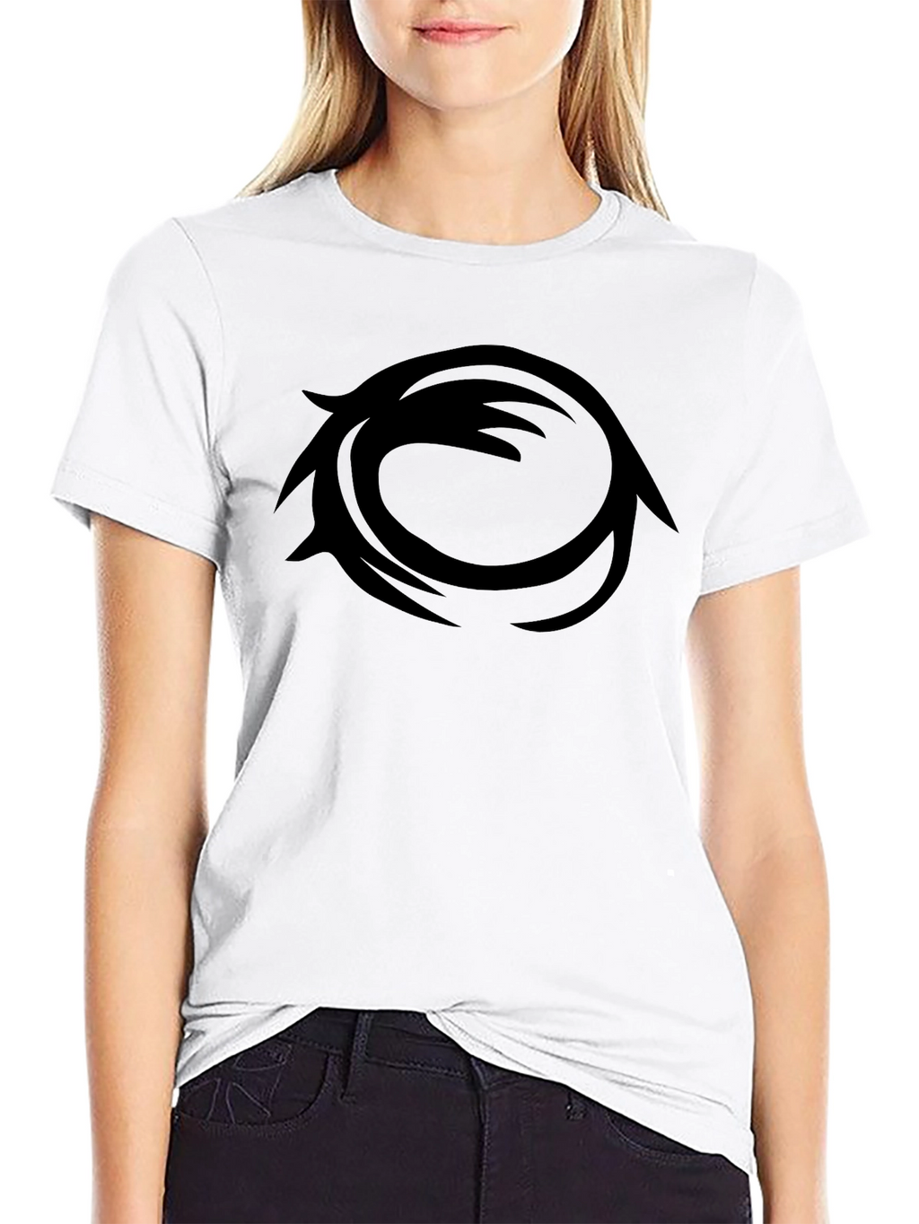 Modern Black Graphic Tee - Circular Design