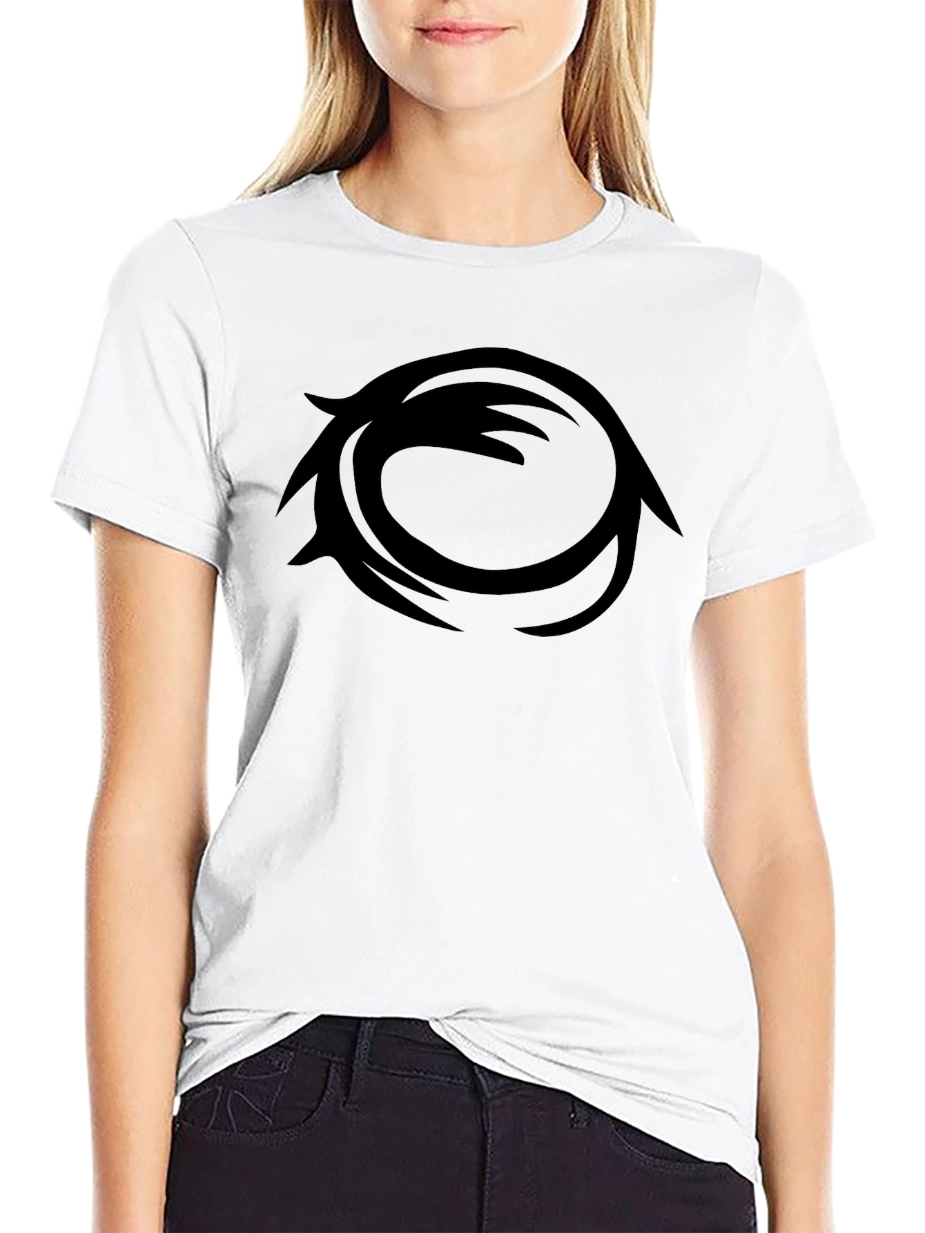 Modern Black Graphic Tee - Circular Design