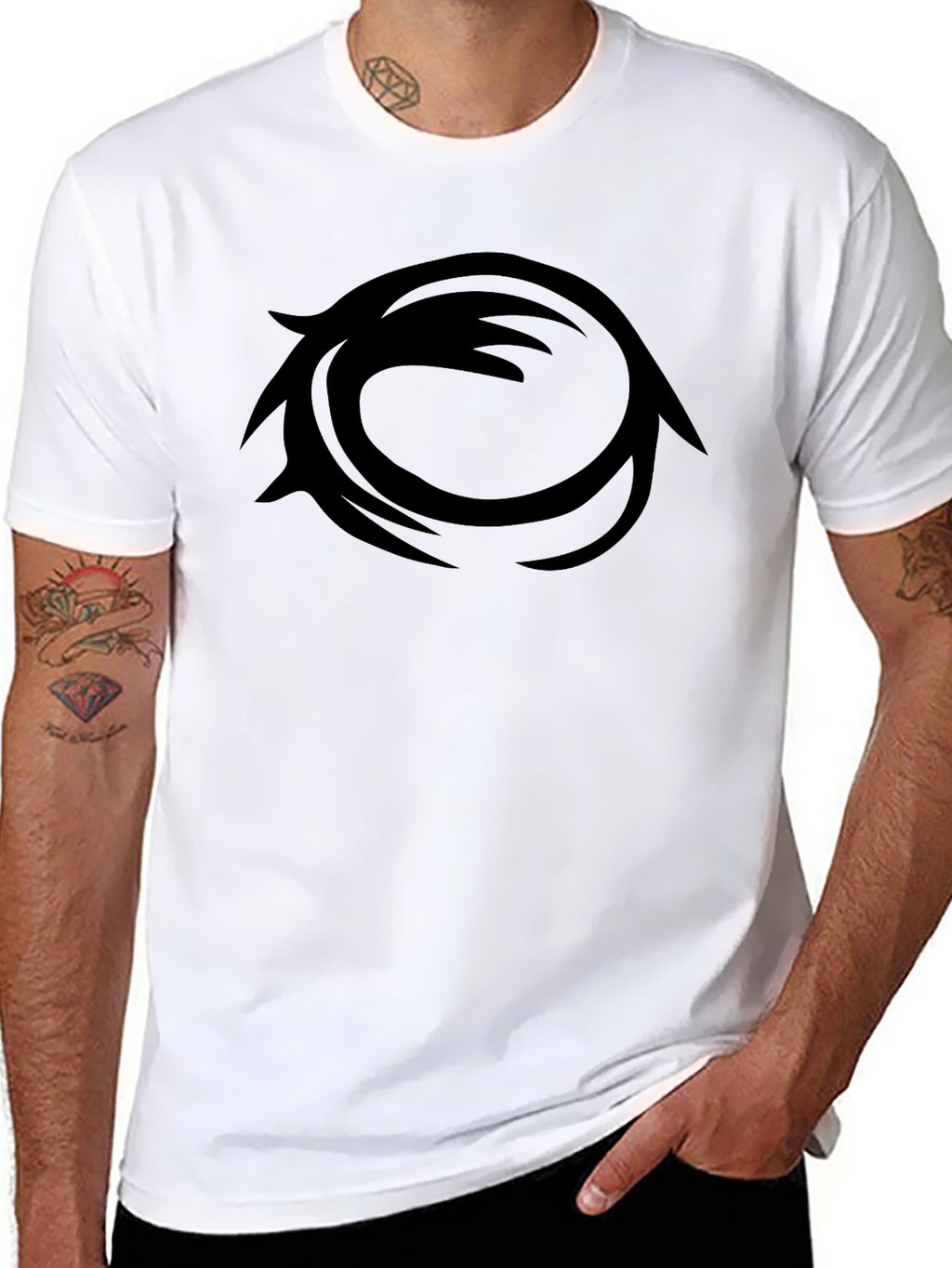 Modern Black Graphic Tee - Circular Design