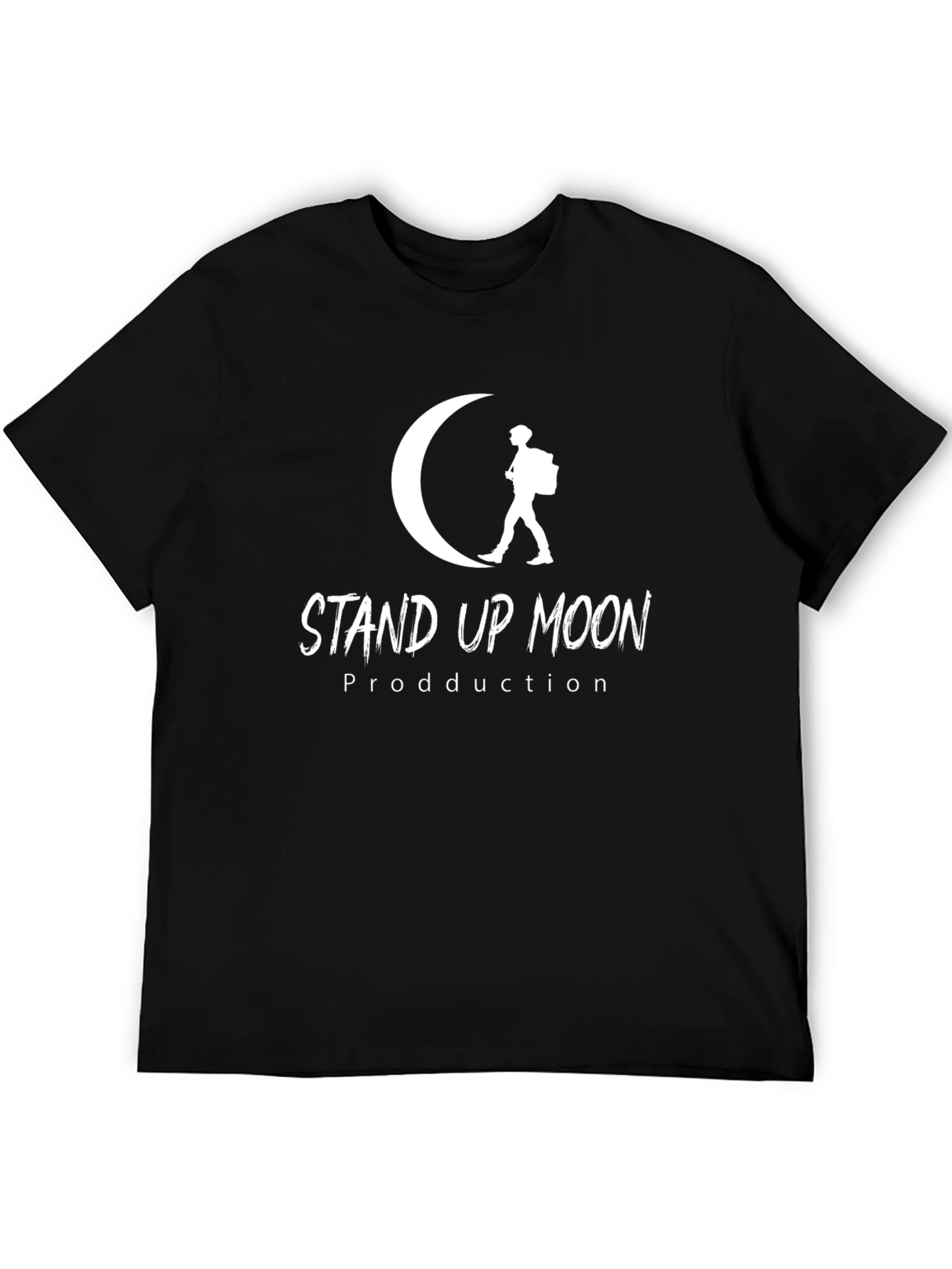Stand Up Moon Graphic T-Shirt - Black