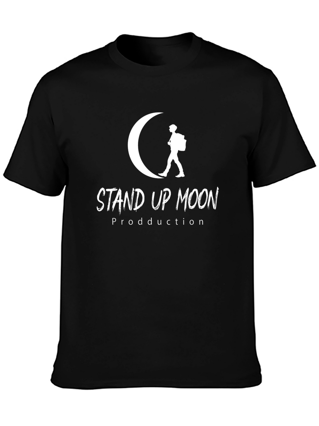 Stand Up Moon Graphic T-Shirt - Black