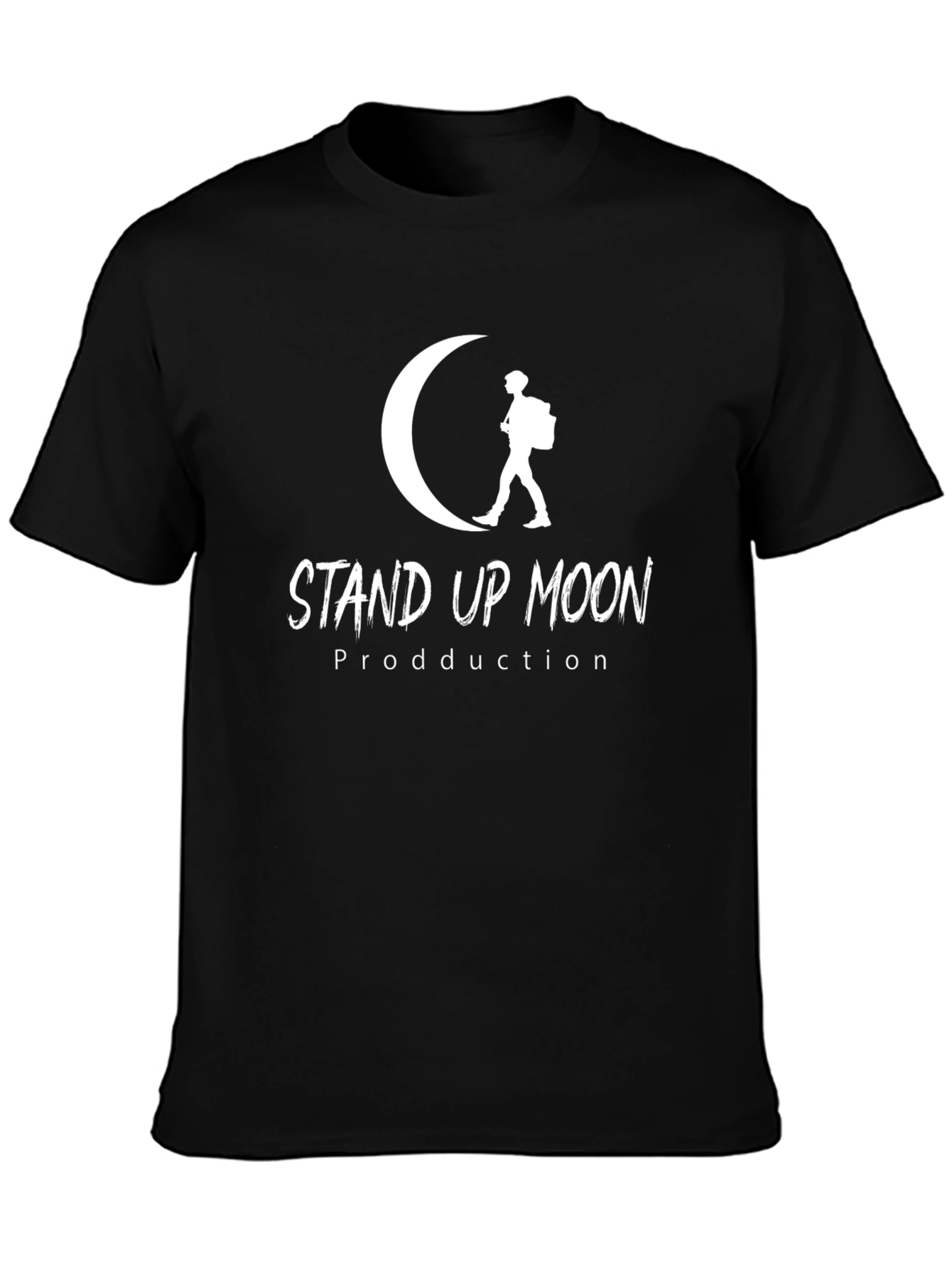 Stand Up Moon Graphic T-Shirt - Black