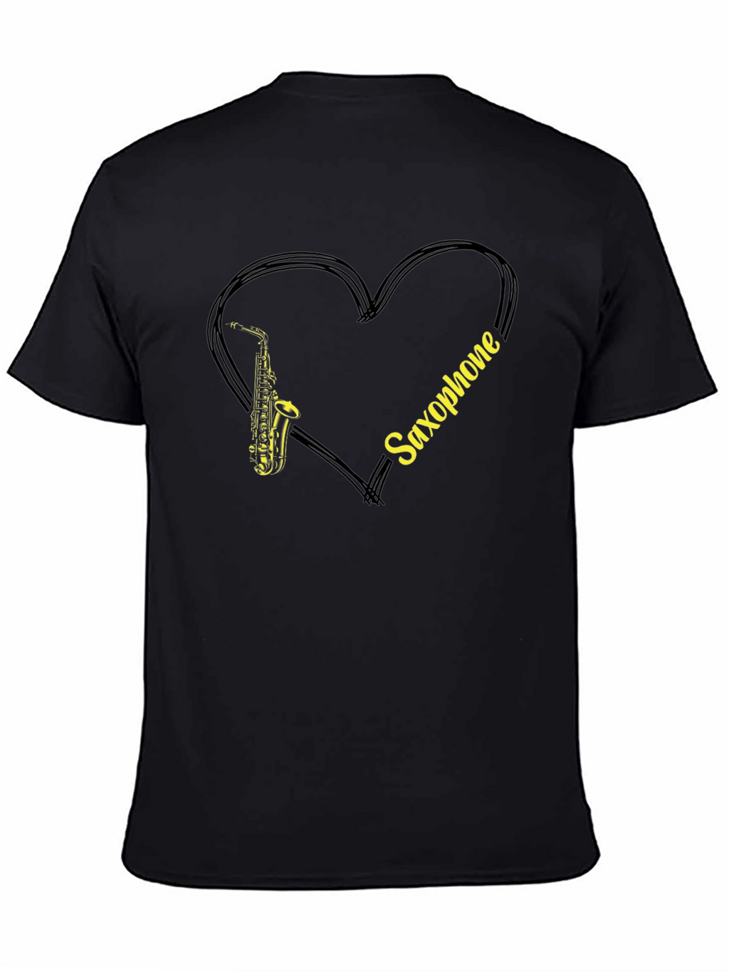 Saxophone Love Heart Graphic T-Shirt