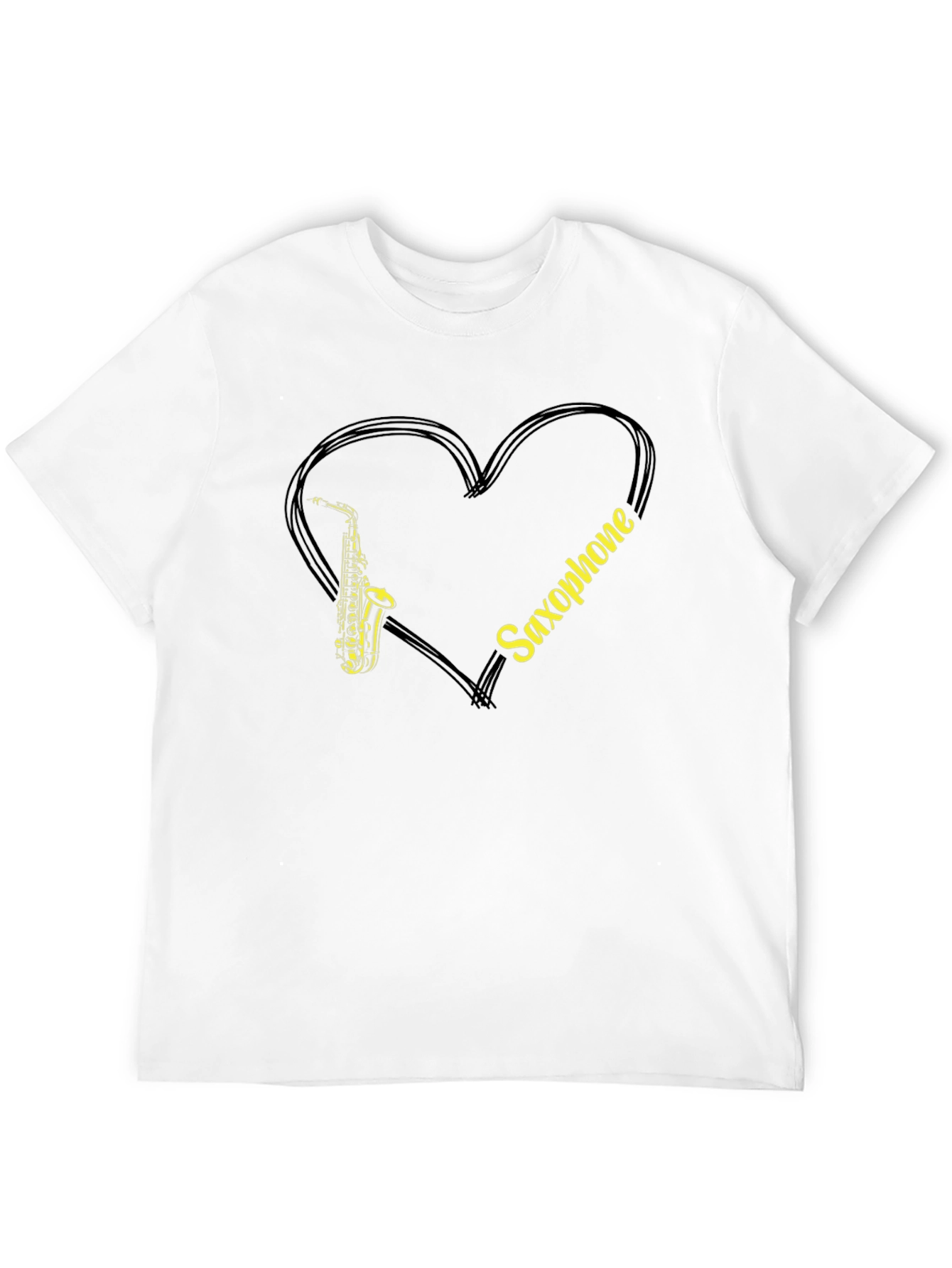 Saxophone Love Heart Graphic T-Shirt