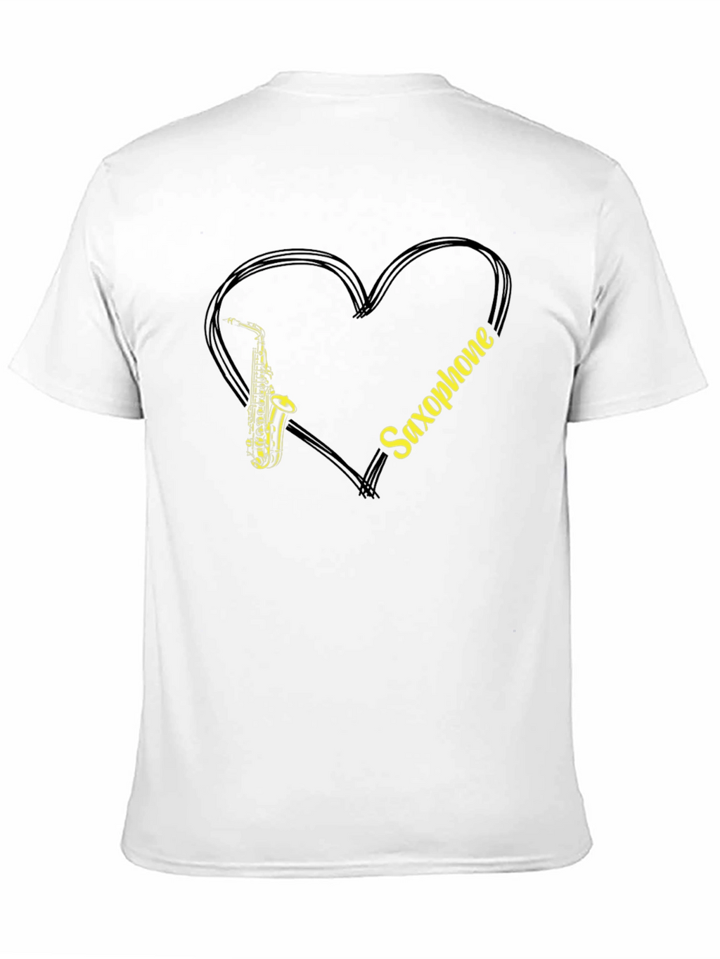 Saxophone Love Heart Graphic T-Shirt