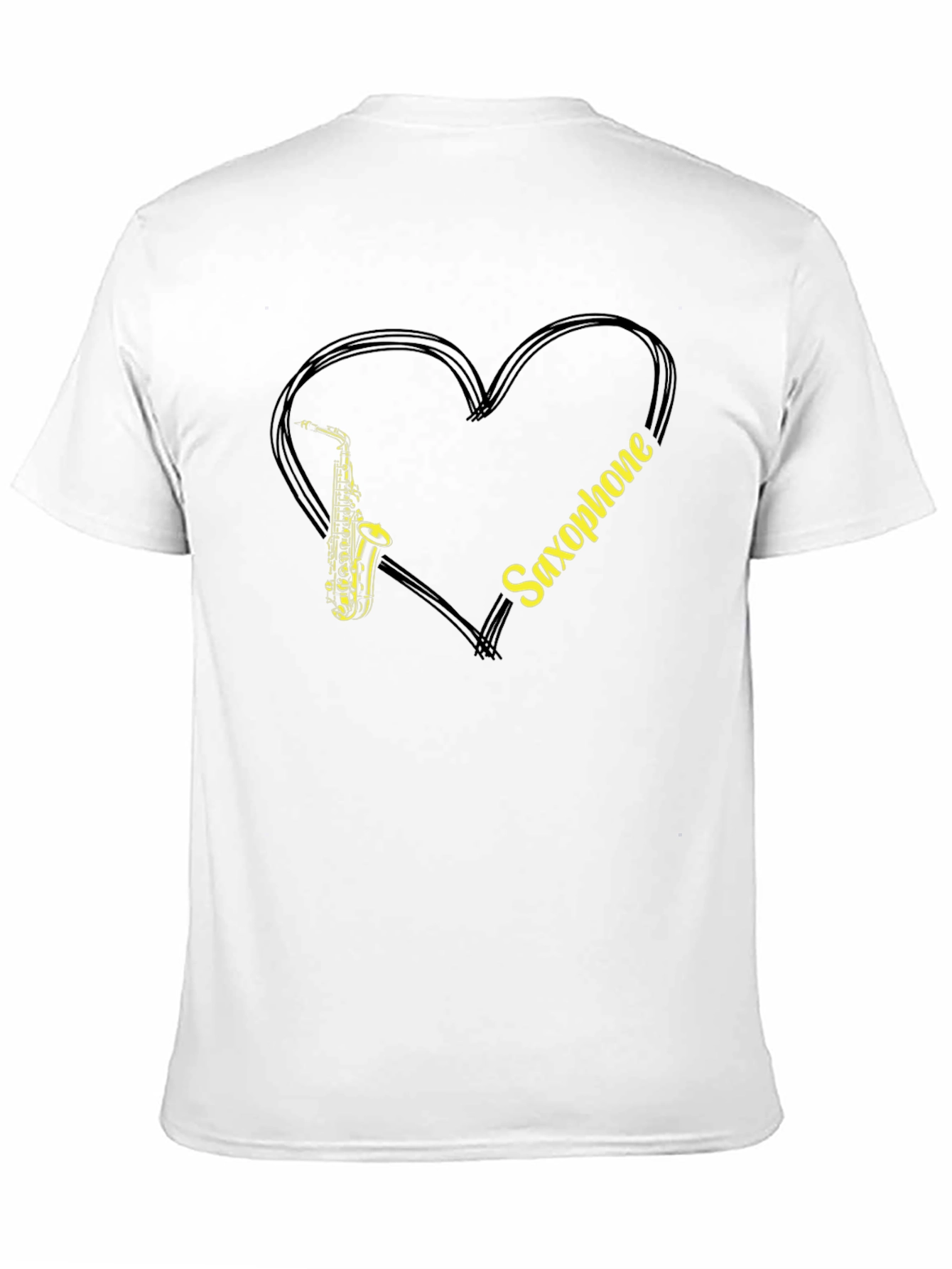 Saxophone Love Heart Graphic T-Shirt