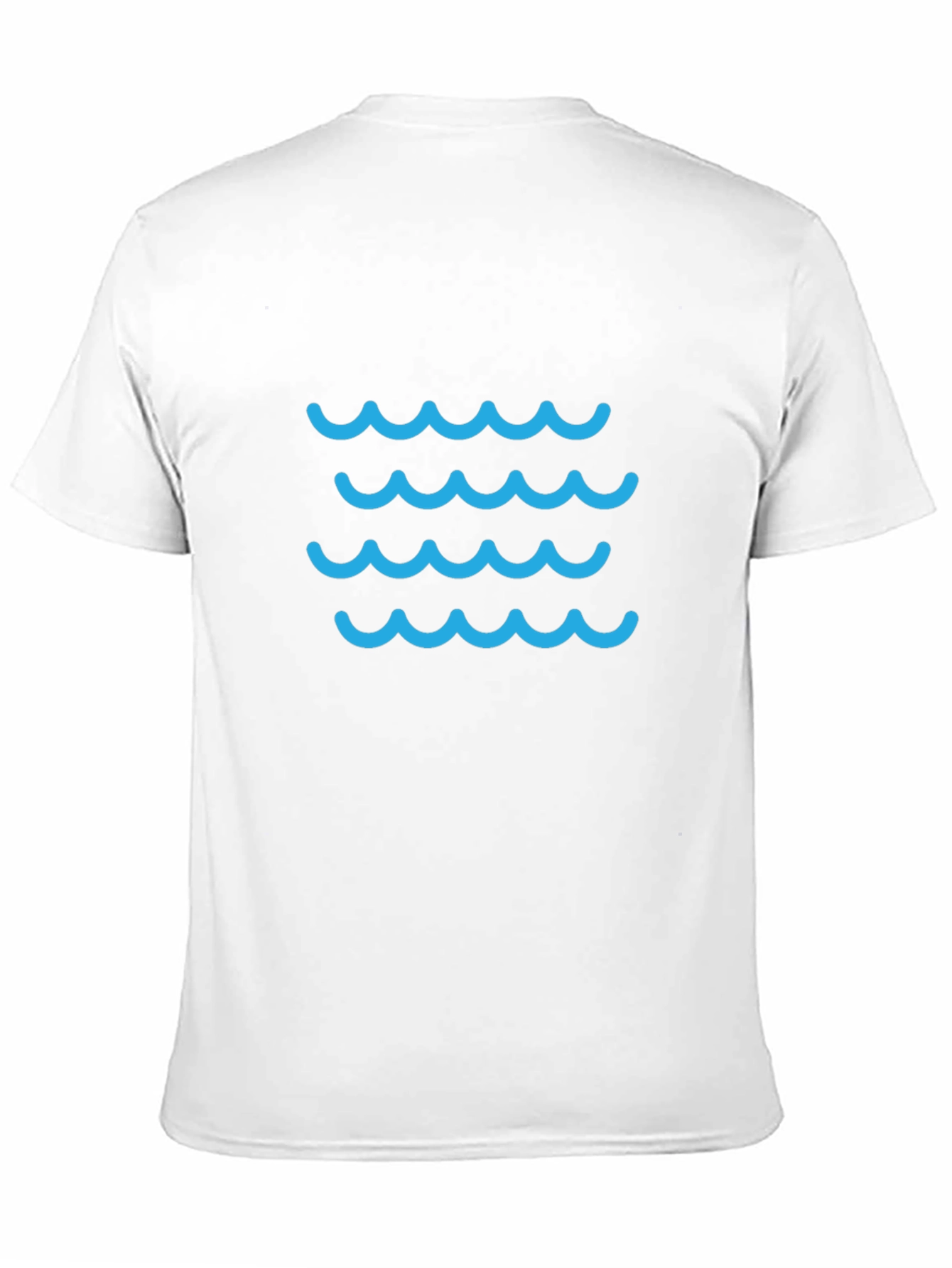 Blue Waves Graphic Tee - Casual Black T-Shirt