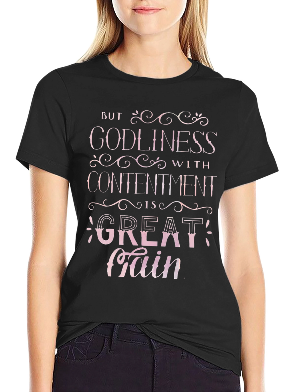 Godliness with Contentment Christian T-Shirt