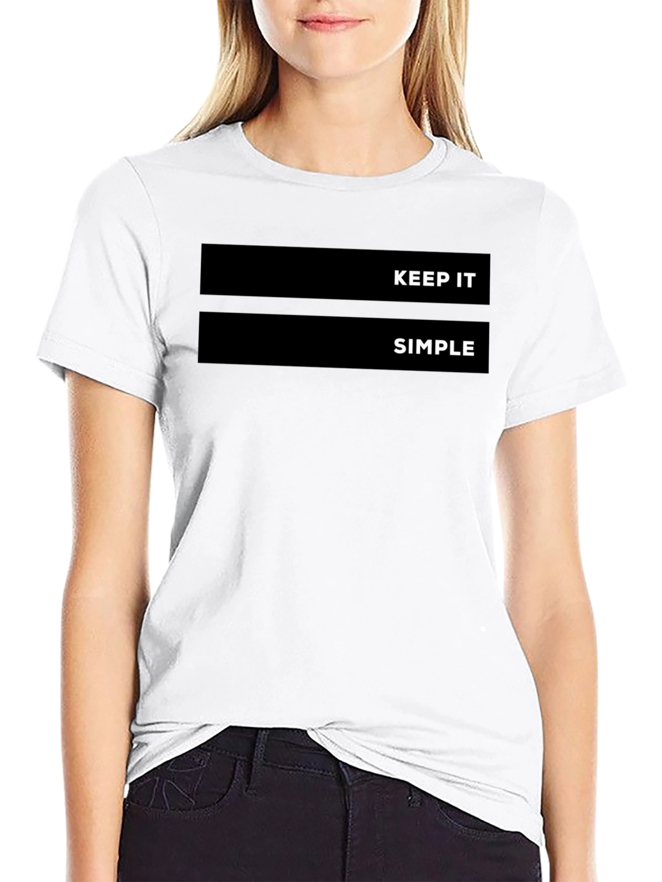 Keep It Simple Black Graphic Tee Shirt