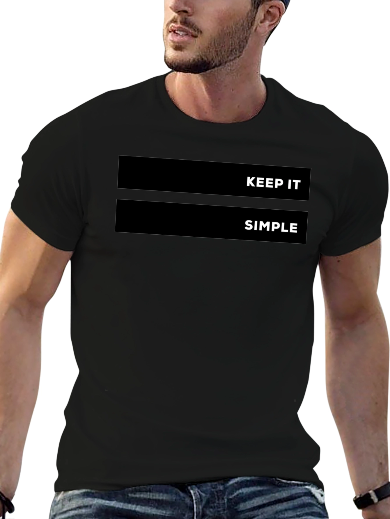 Keep It Simple Black Graphic Tee Shirt