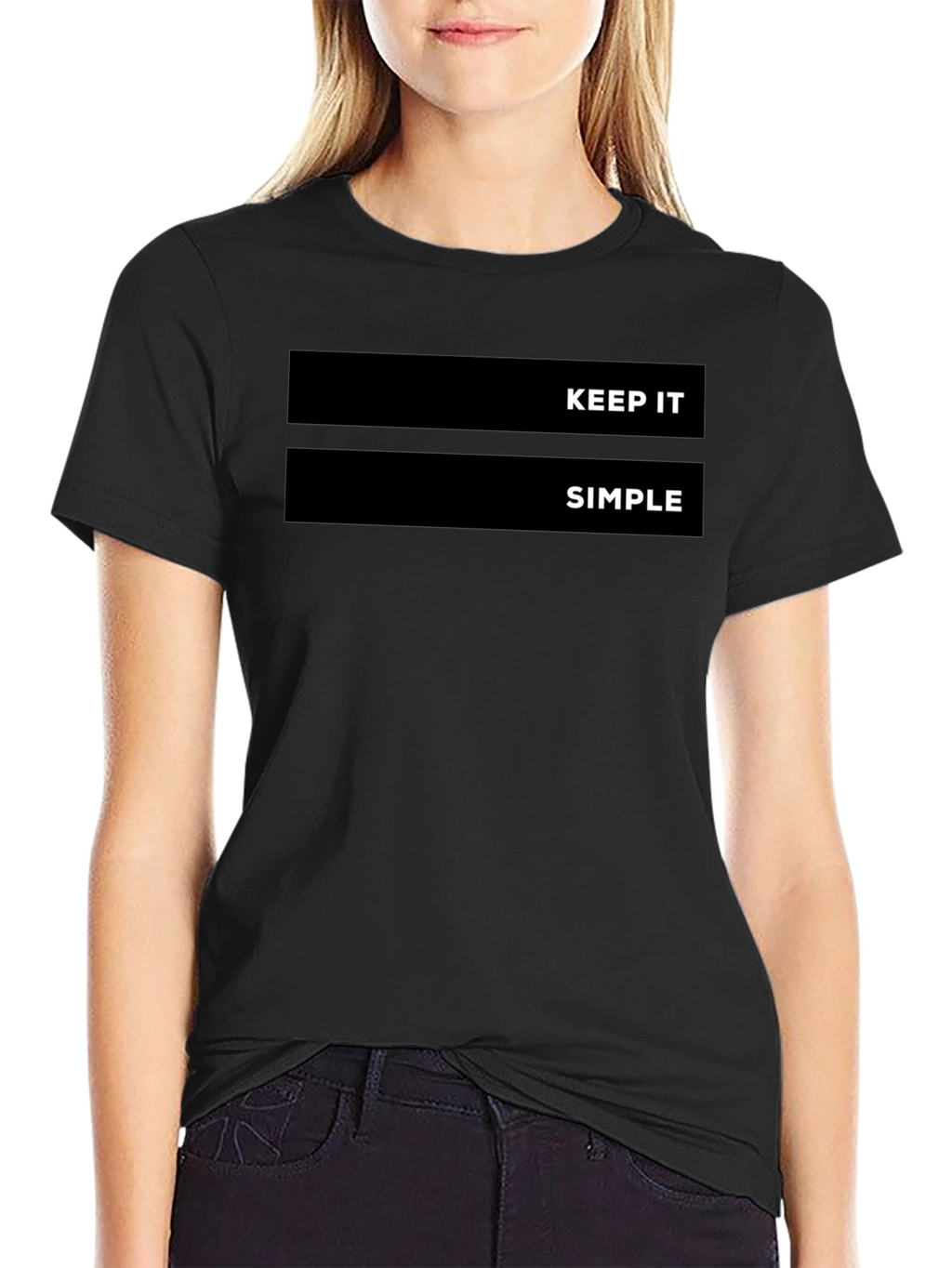 Keep It Simple Black Graphic Tee Shirt