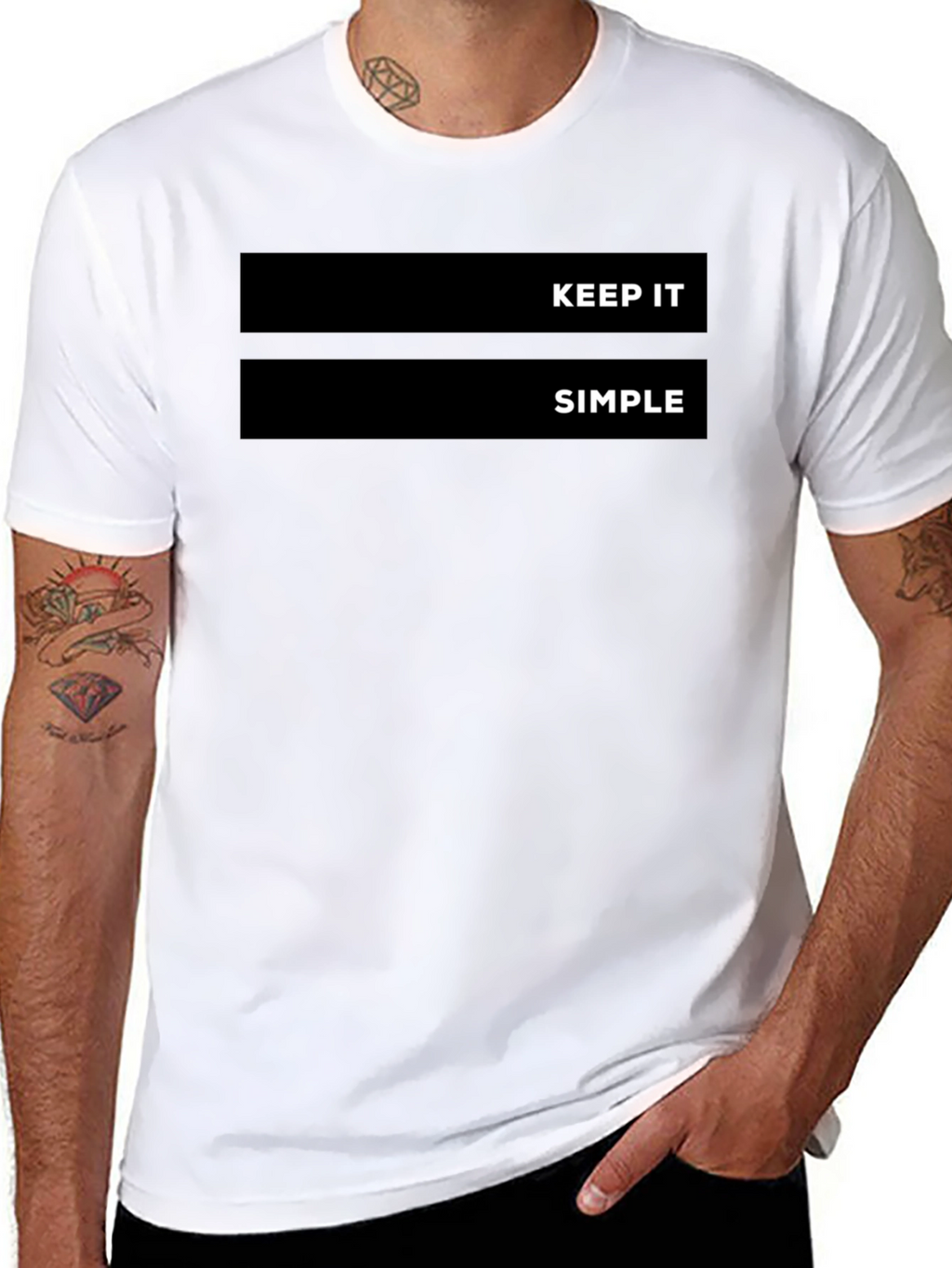 Keep It Simple Black Graphic Tee Shirt